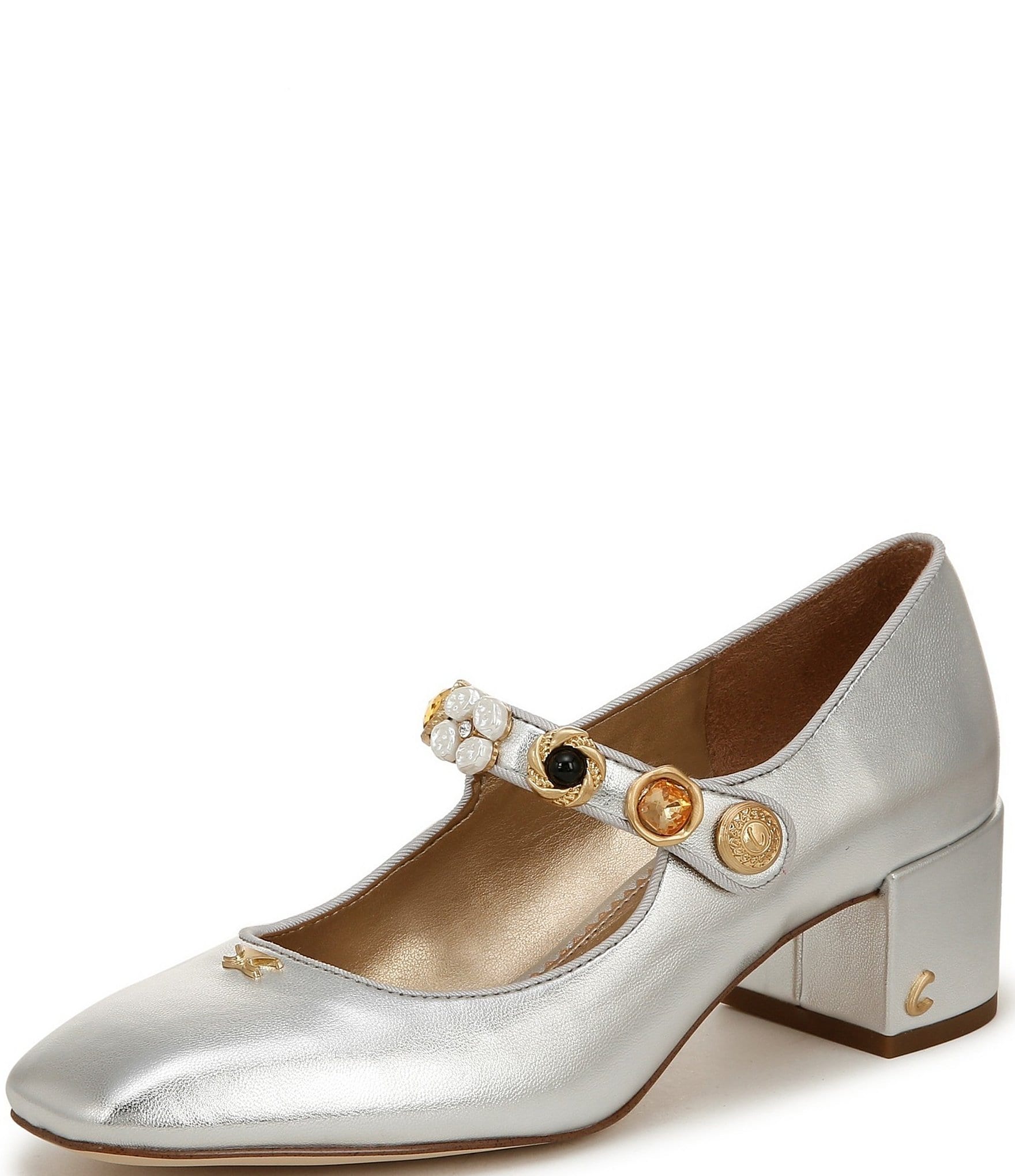 Circus NY by Sam Edelman Elaine Metallic Embellished Mary Jane Dress Pumps