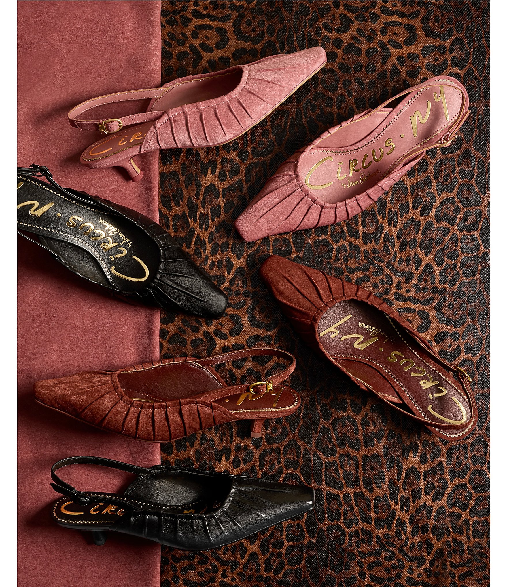 Circus NY by Sam Edelman Katia Ruched Slingback Kitten Heel Pumps