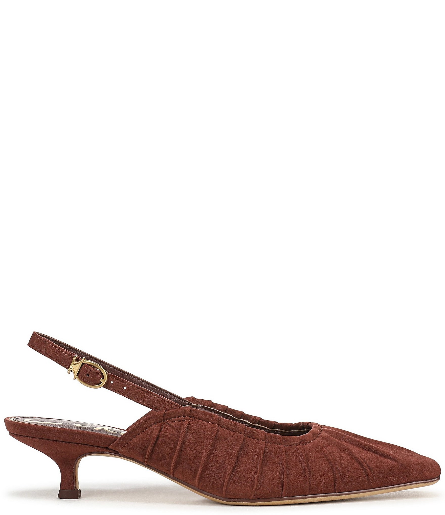 Circus NY by Sam Edelman Katia Ruched Suede Slingback Kitten Heel Pumps