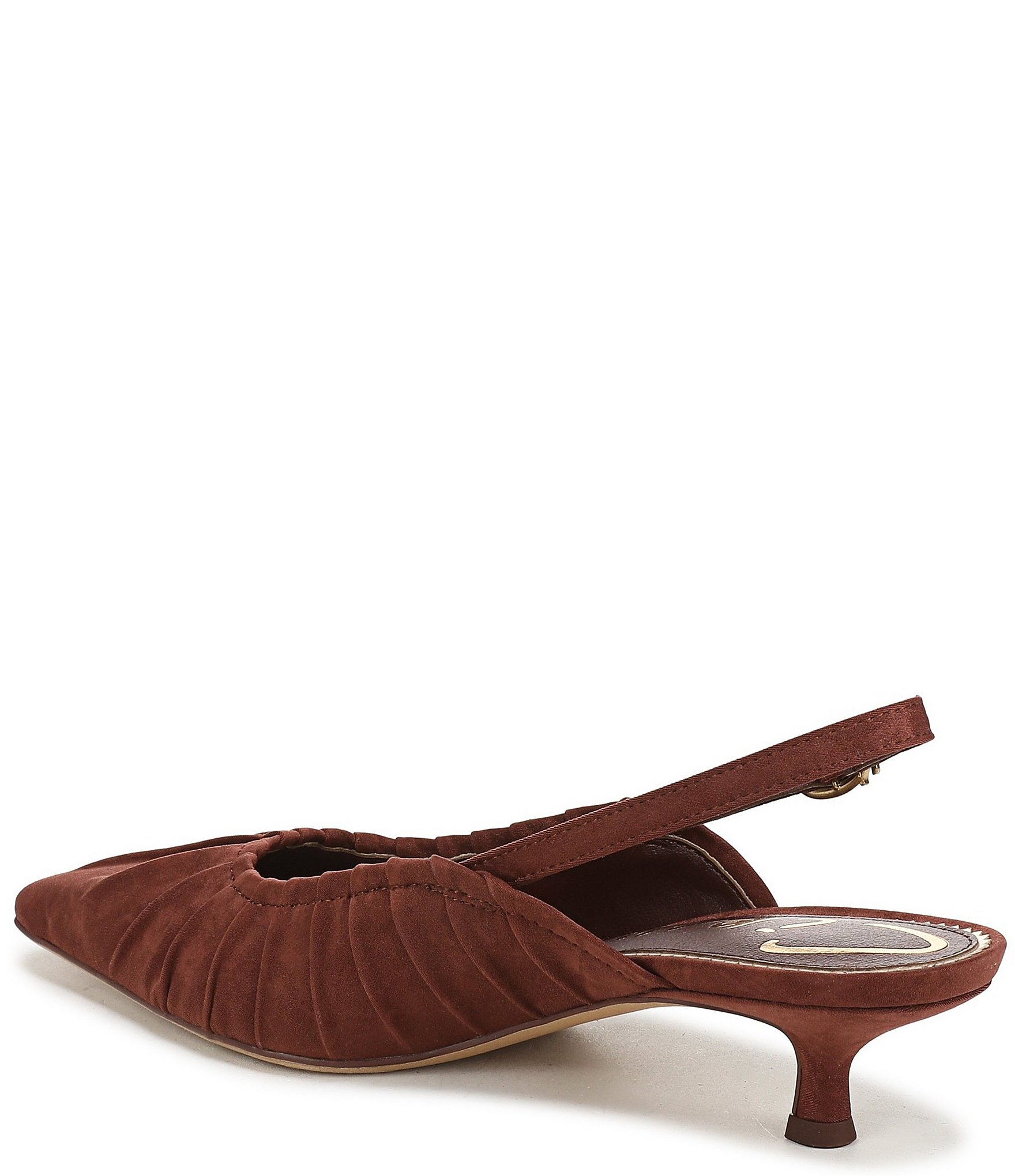 Circus NY by Sam Edelman Katia Ruched Suede Slingback Kitten Heel Pumps