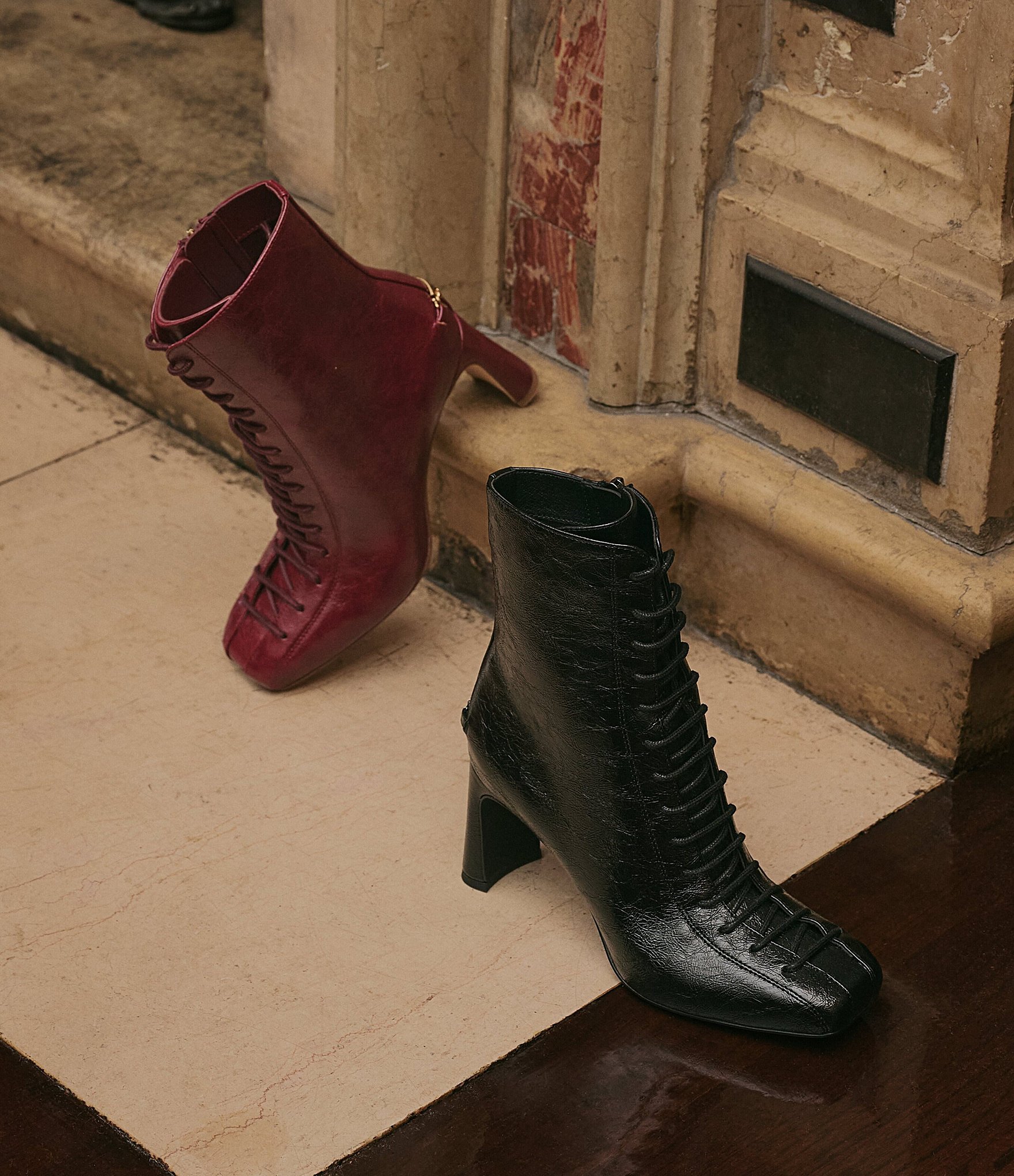 Circus NY by Sam Edelman Kendra Glossy Lace Up Dress Booties