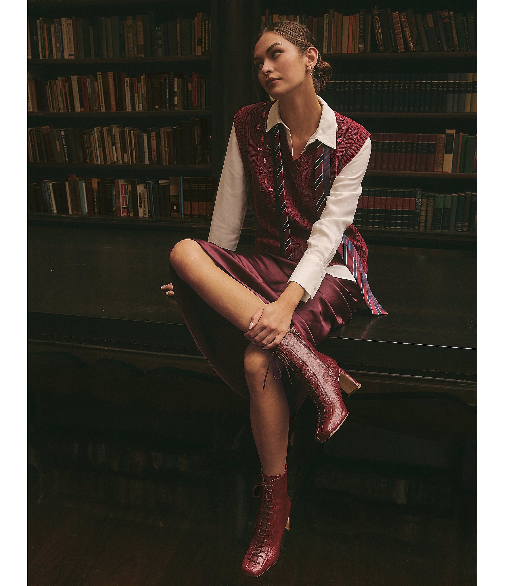 Circus NY by Sam Edelman Kendra Glossy Lace Up Dress Booties