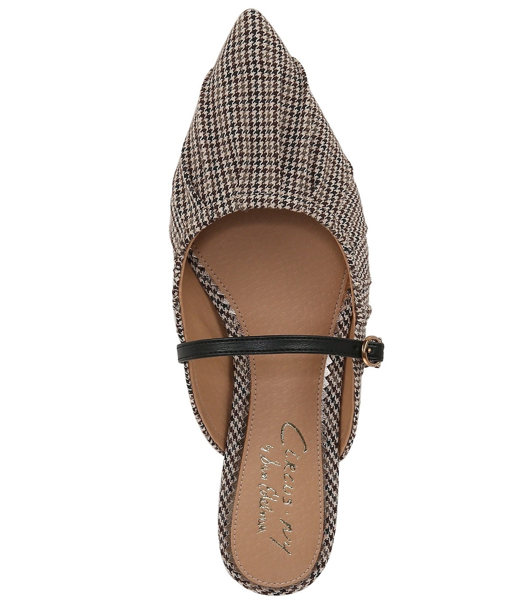 Circus NY by Sam Edelman Larissah Houndstooth Ruched Mary Jane Dress Mule Flats