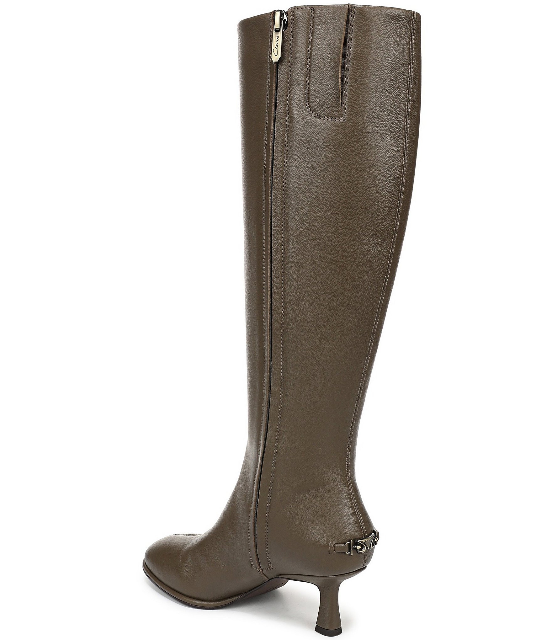 Circus NY by Sam Edelman Marlowe Leather Kitten Heel Tall Dress Boots