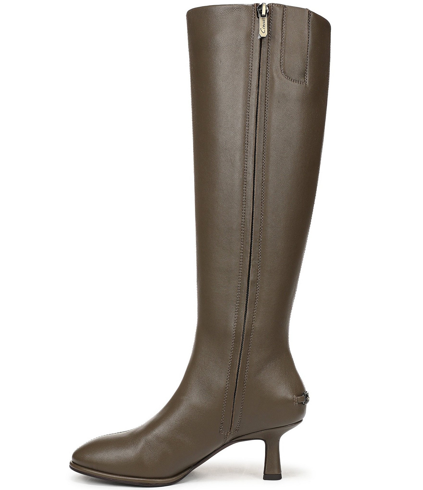 Circus NY by Sam Edelman Marlowe Leather Kitten Heel Tall Dress Boots
