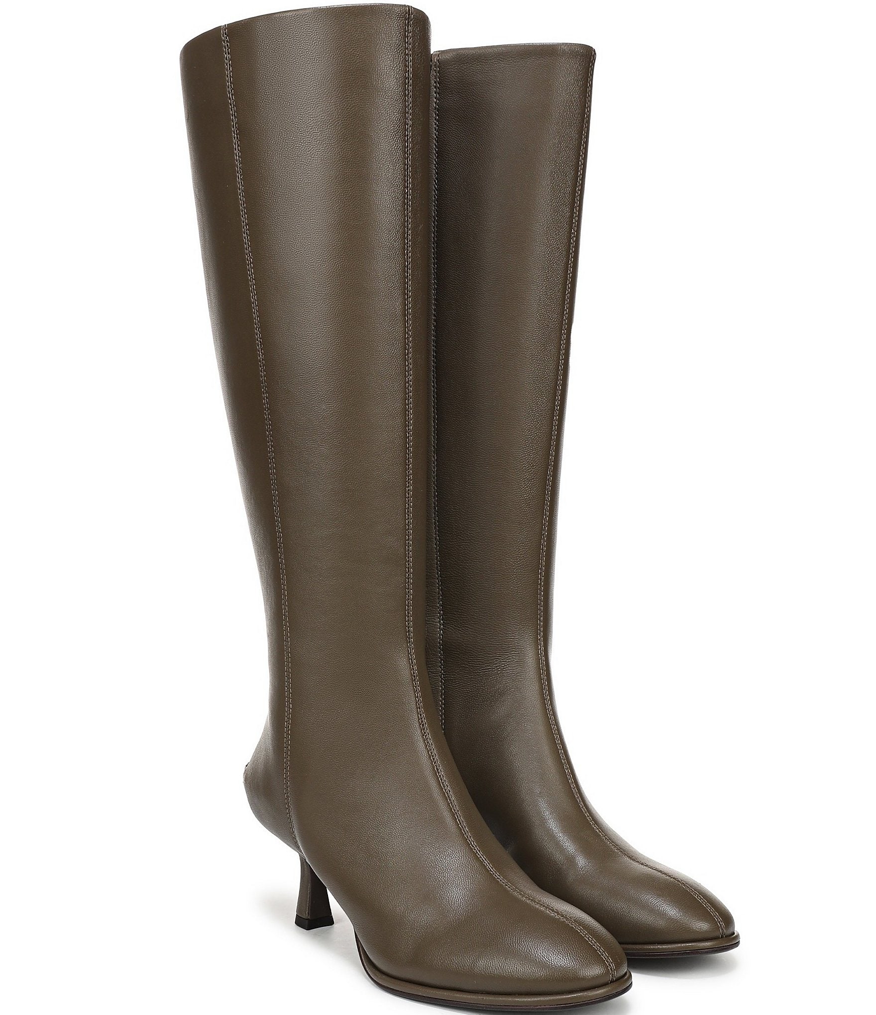 Circus NY by Sam Edelman Marlowe Leather Kitten Heel Tall Dress Boots