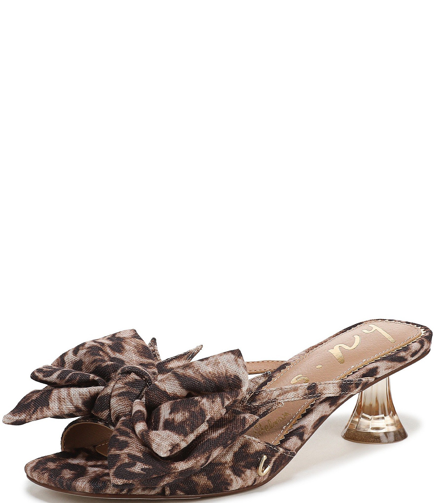 Circus NY by Sam Edelman Natalina Leopard Fabric Butterfly Bow Slide Sandals