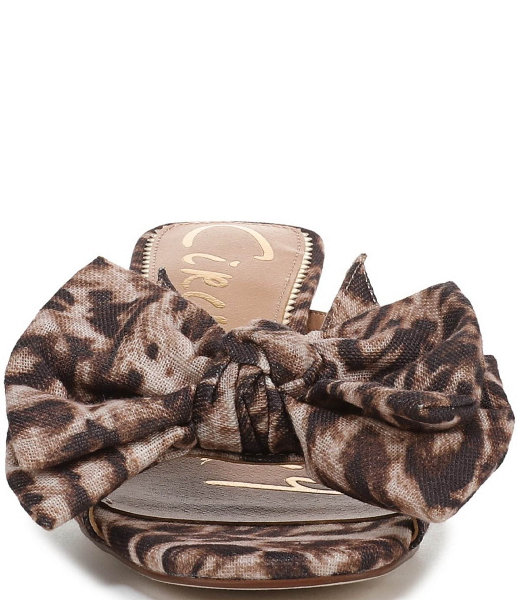 Circus NY by Sam Edelman Natalina Leopard Fabric Butterfly Bow Slide Sandals