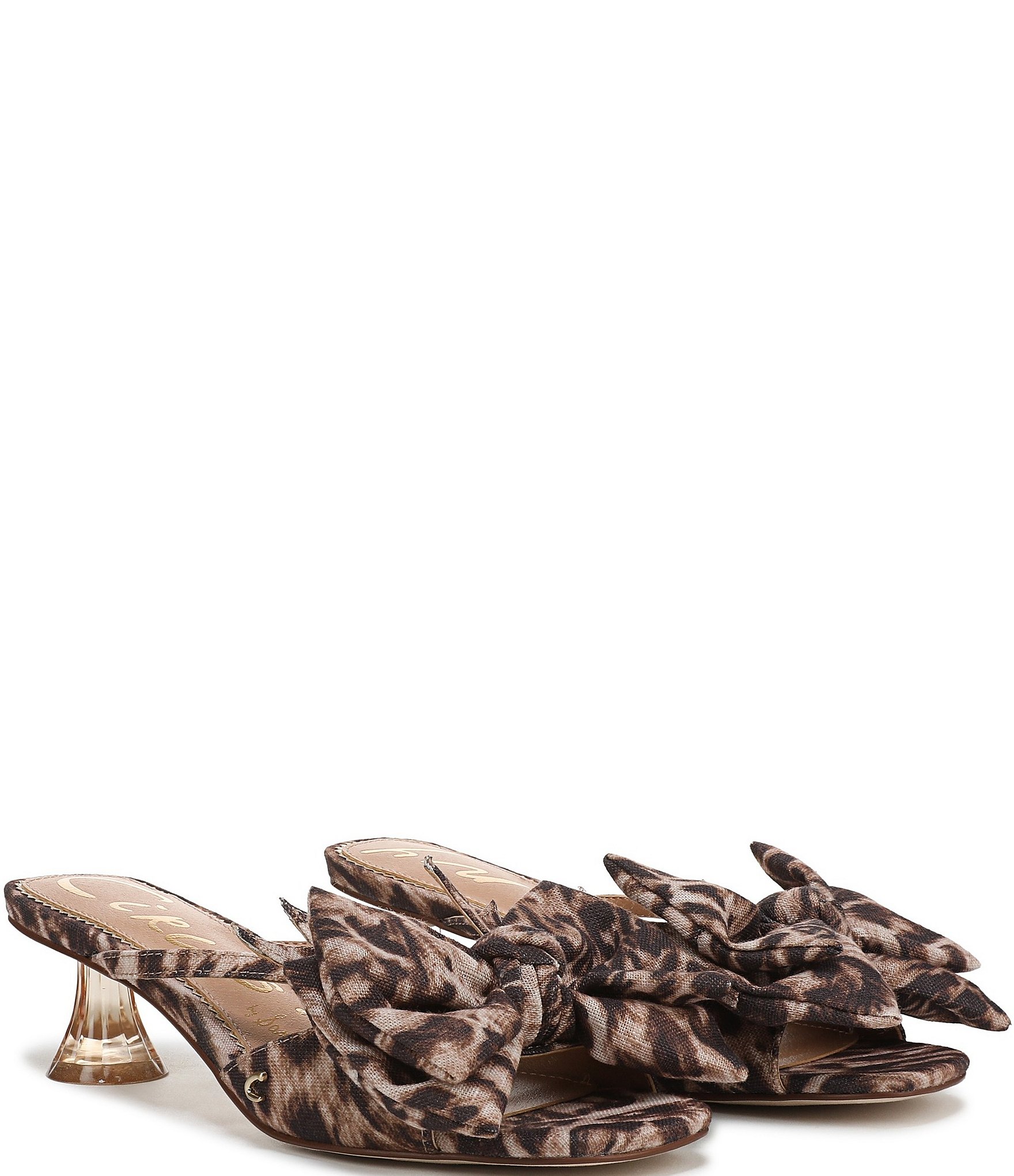 Circus NY by Sam Edelman Natalina Leopard Fabric Butterfly Bow Slide Sandals