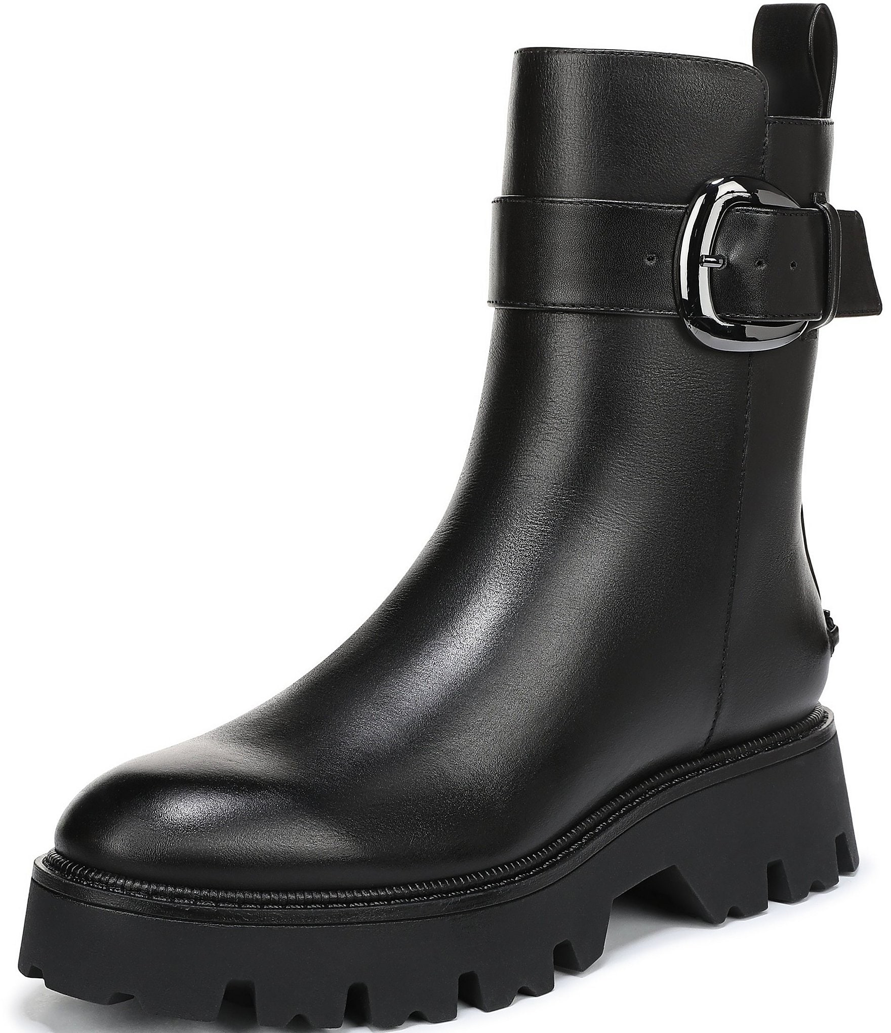 Circus NY by Sam Edelman Primm Leather Lug Sole Buckle Hardware Booties