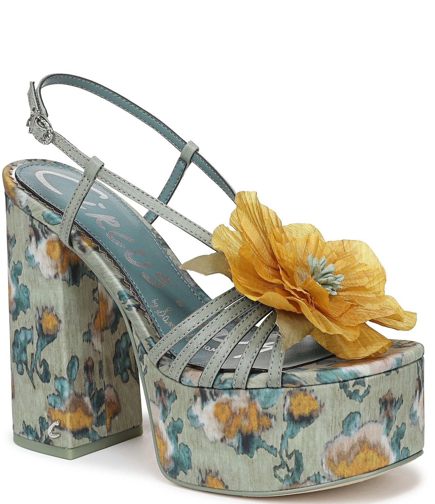 Sam Edelman ☆ Webster ブロックヒール装飾サンダル Circus NY by Sam Edelman Siena Silk Floral Ankle Strap
