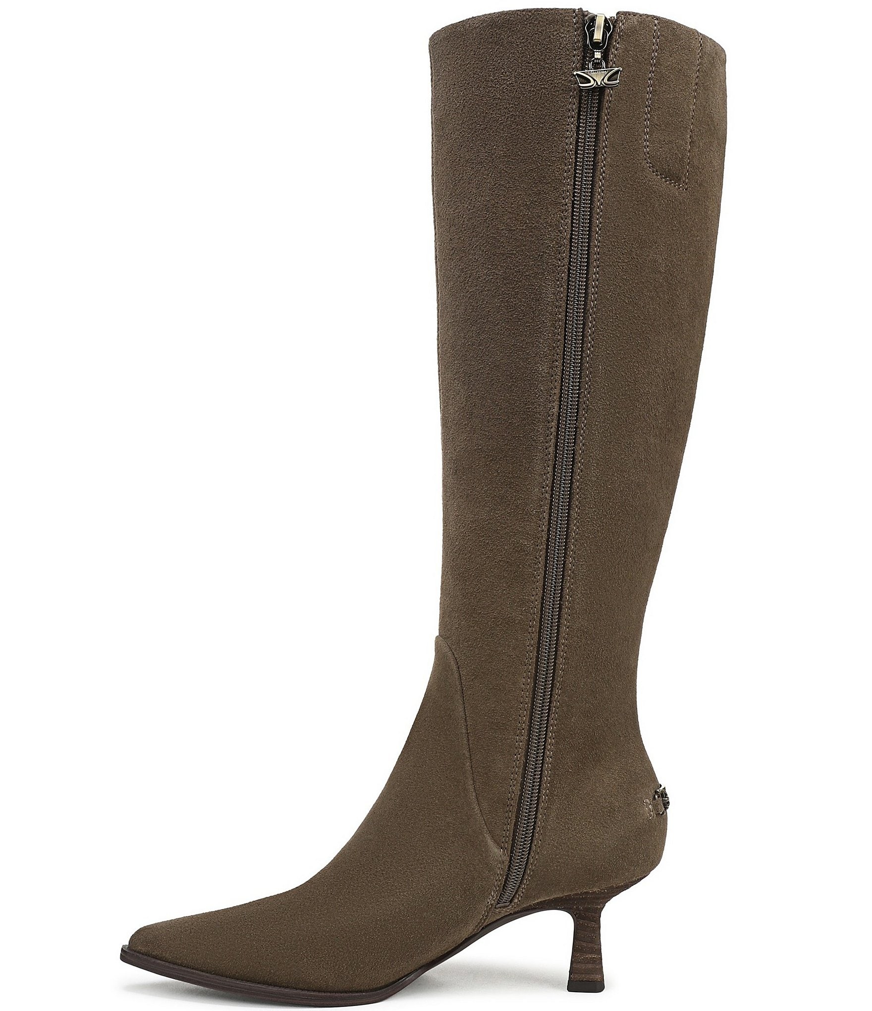 Circus NY by Sam Edelman Yulia Suede Pointed Toe Kitten Heel Tall Dress Boots