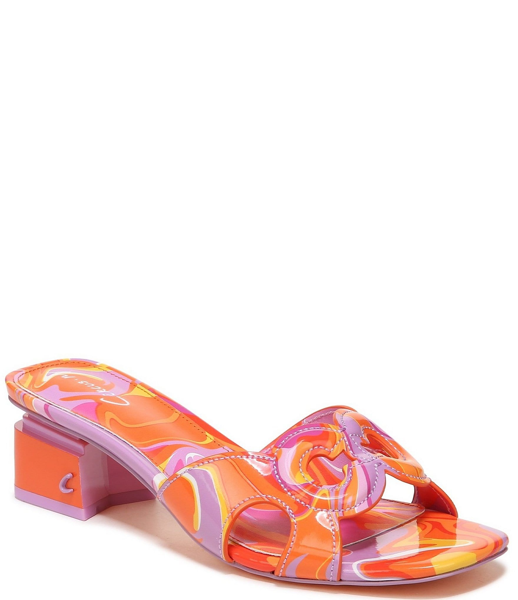 Circus NY Nia Patent Swirl Double C Slide Sandals | Dillard's