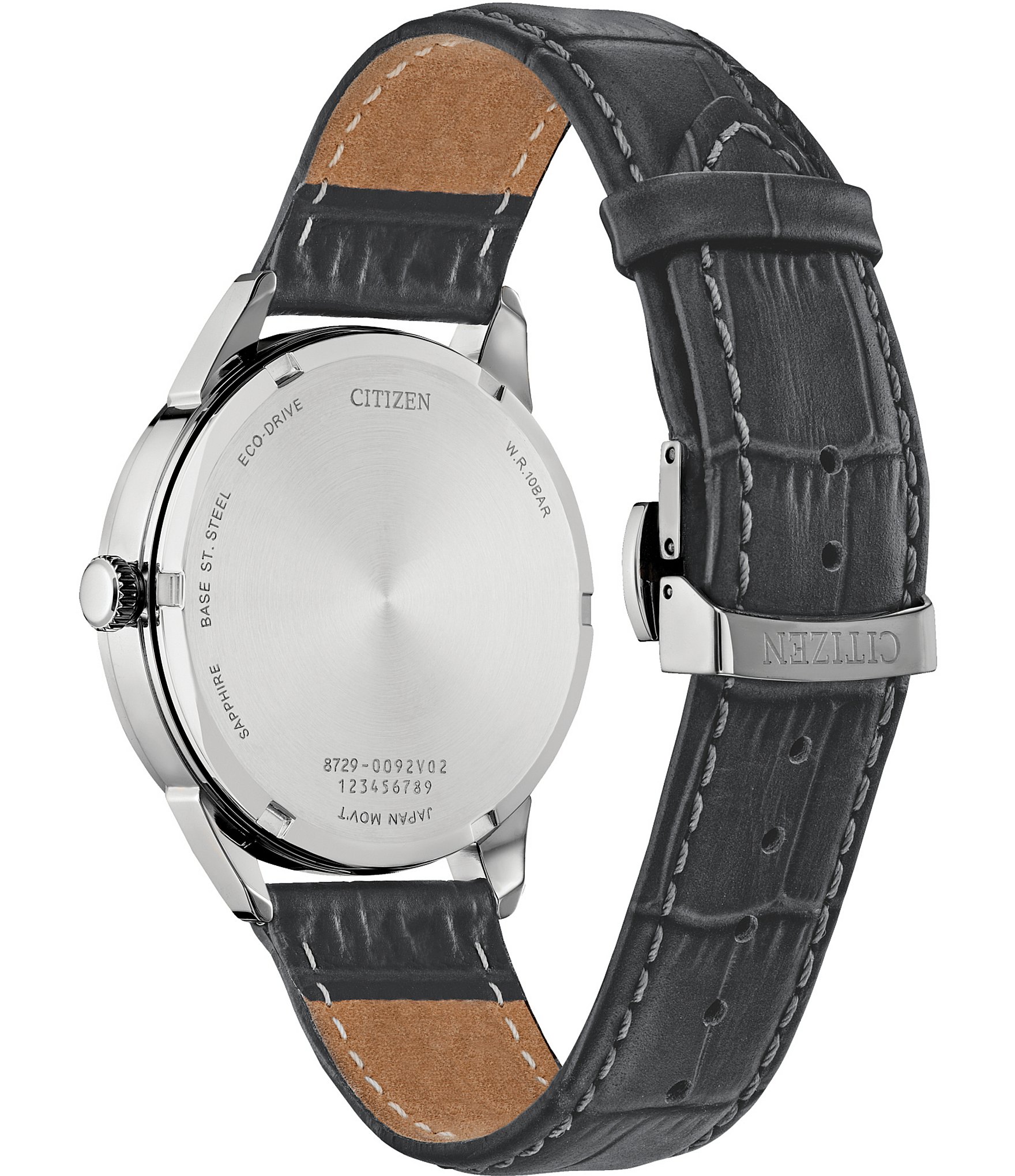 Citizen Men's Classic Eco Wr100 Analog Black Leather Strap Watch