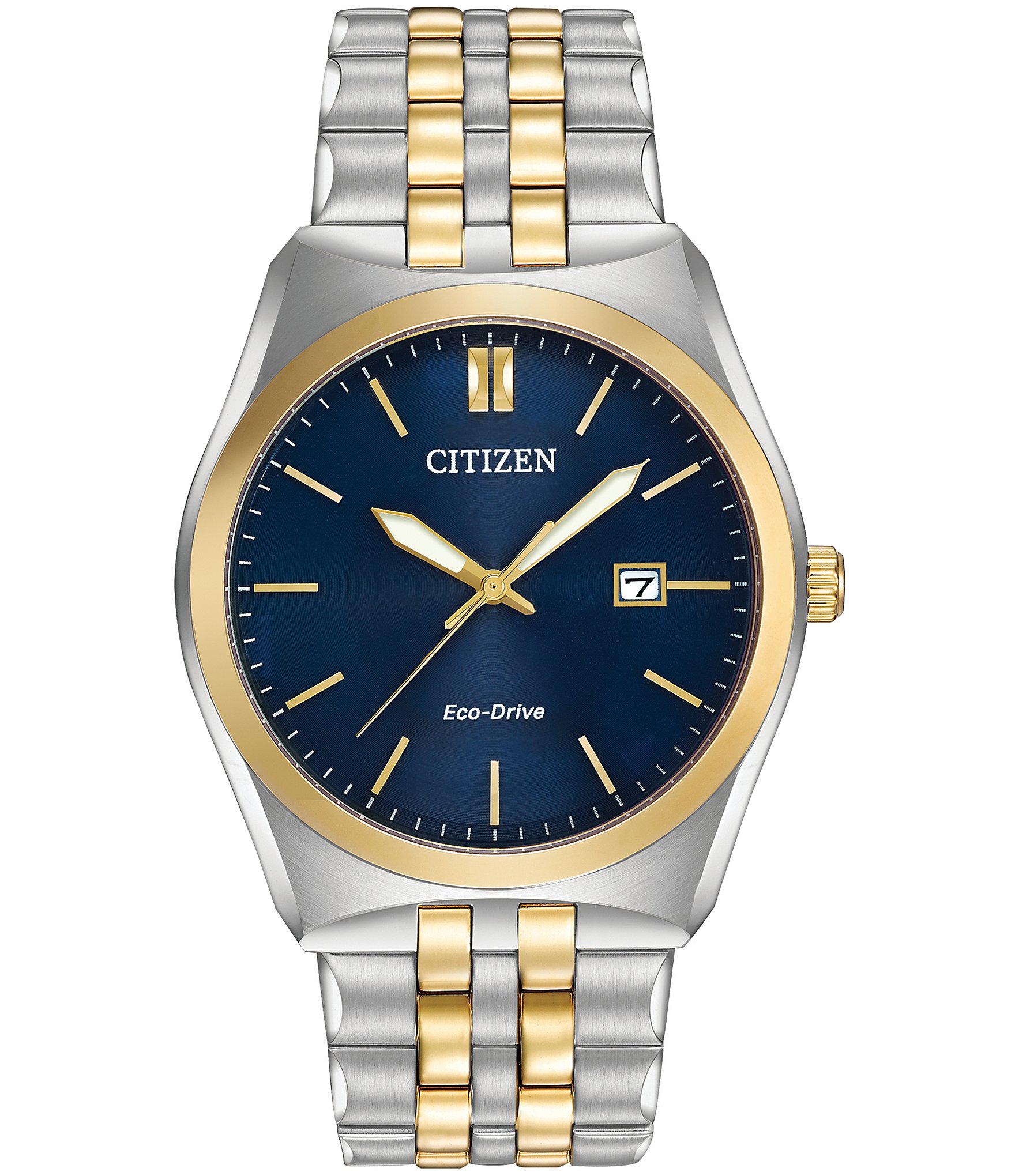 Citizen Men's Corso Three Hand Two Tone Stainless Steel Blue Bracelet Watch