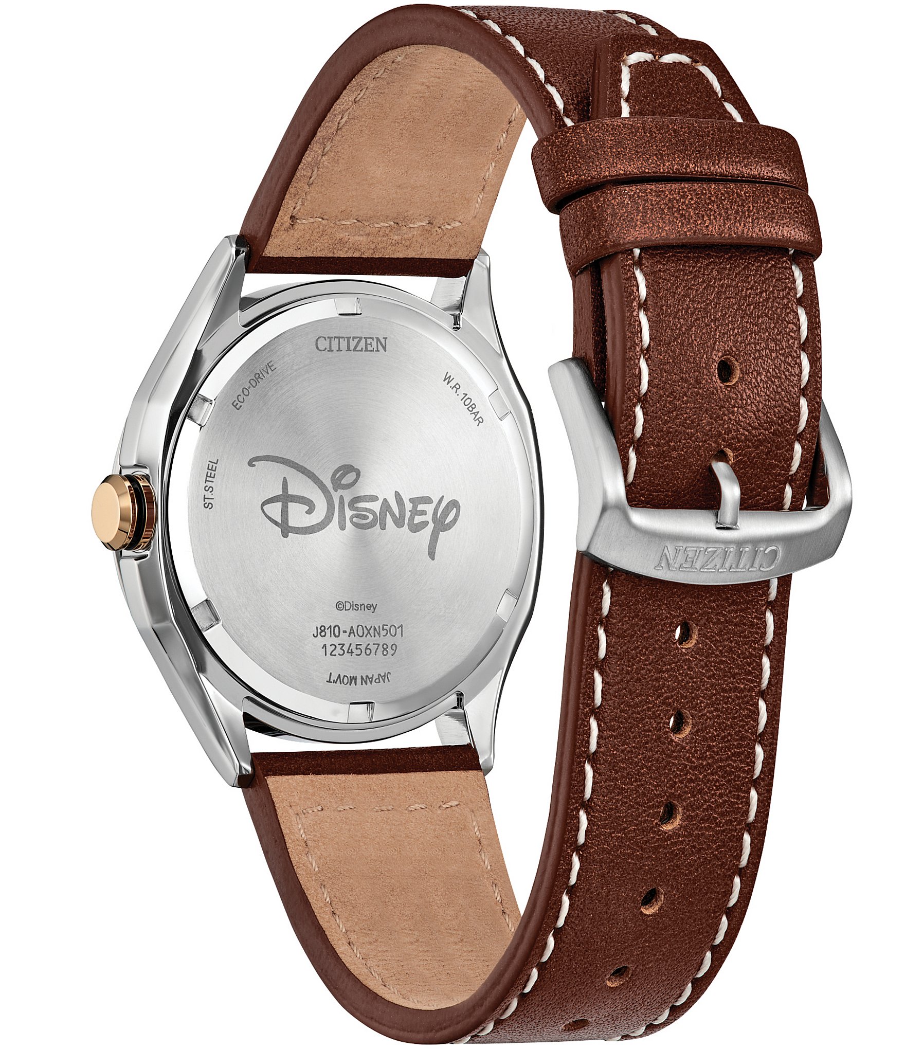 Citizen Men's Disney© Citizen Mickey Mouse Explorer Three Hand Brown Leather Strap Watch