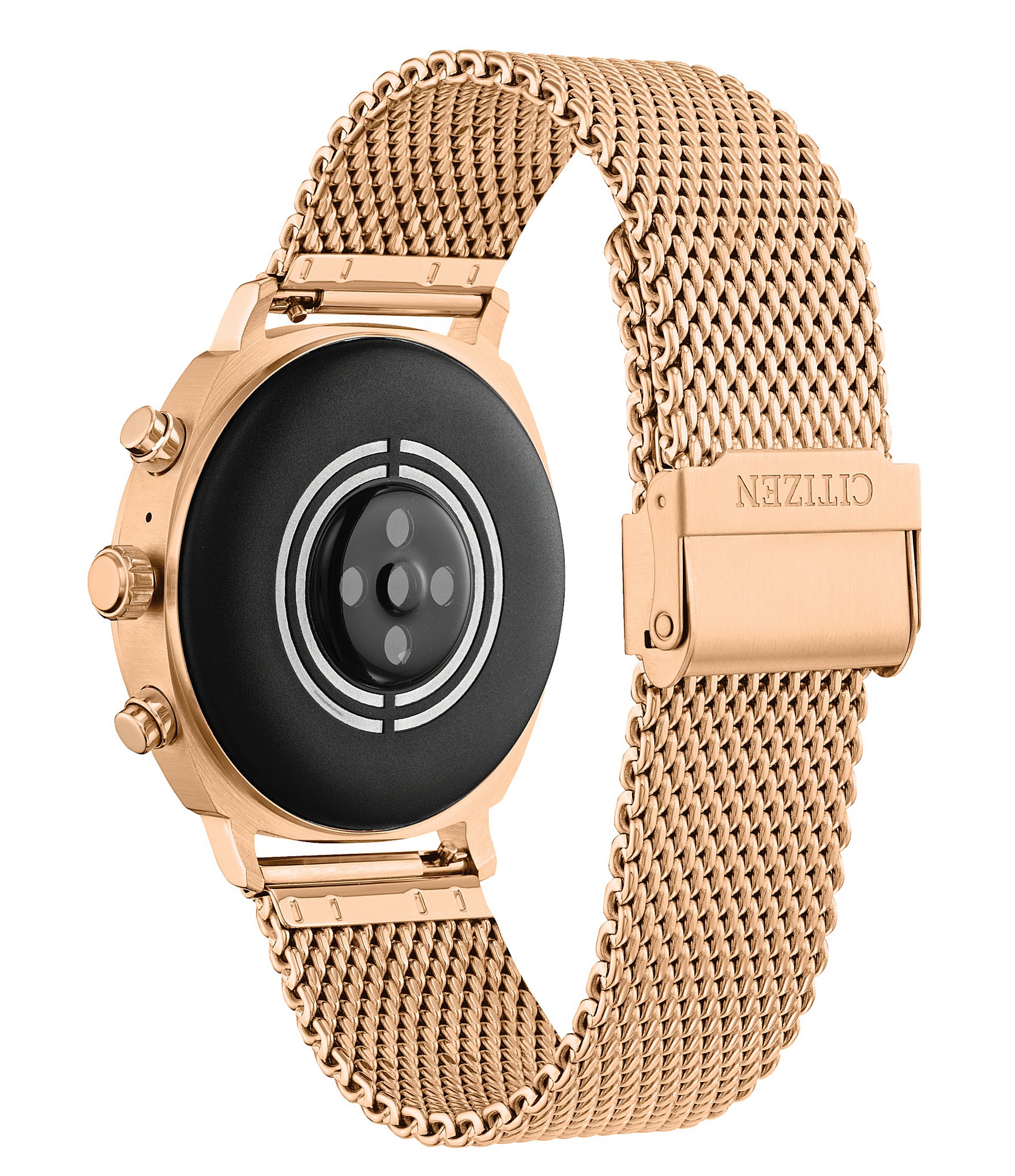 Citizen Unisex CZ Smart Rose Gold Stainless Steel Mesh Bracelet Watch