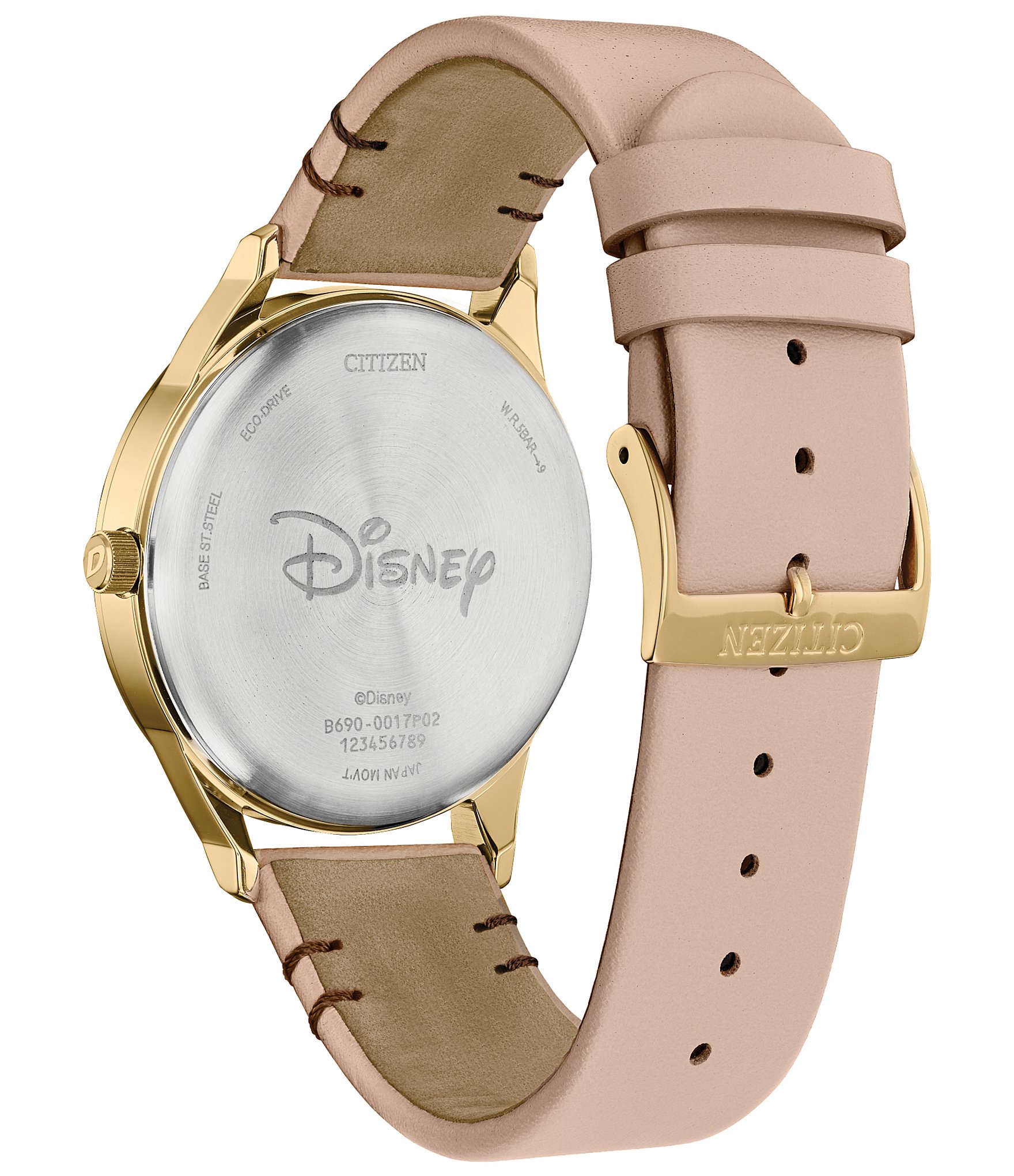 Citizen Unisex Disney Collection Mickey Shadow Two Hand Beige Leather Strap Watch