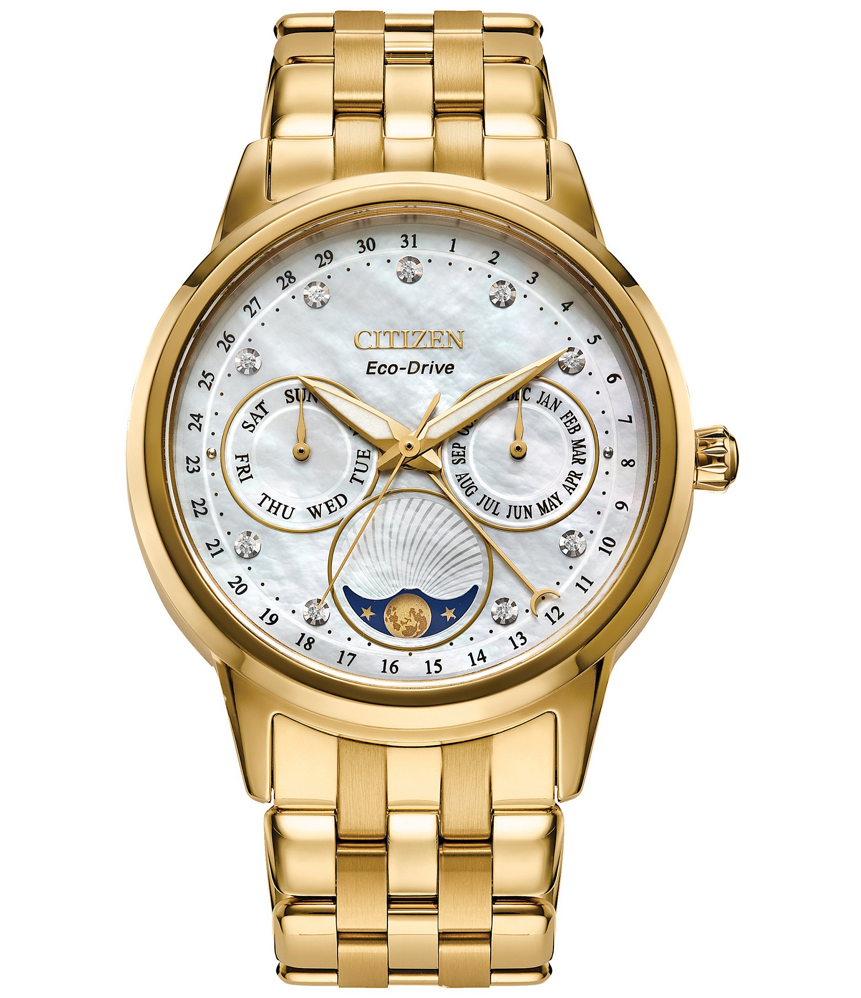 Citizen Women's Calendrier Analog Gold Stainless Steel Bracelet Watch