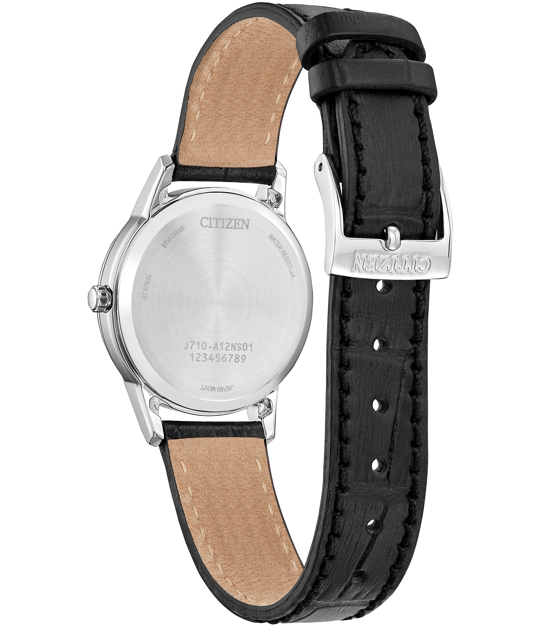 Citizen Women's Classic Three Hand Black Leather Strap Watch