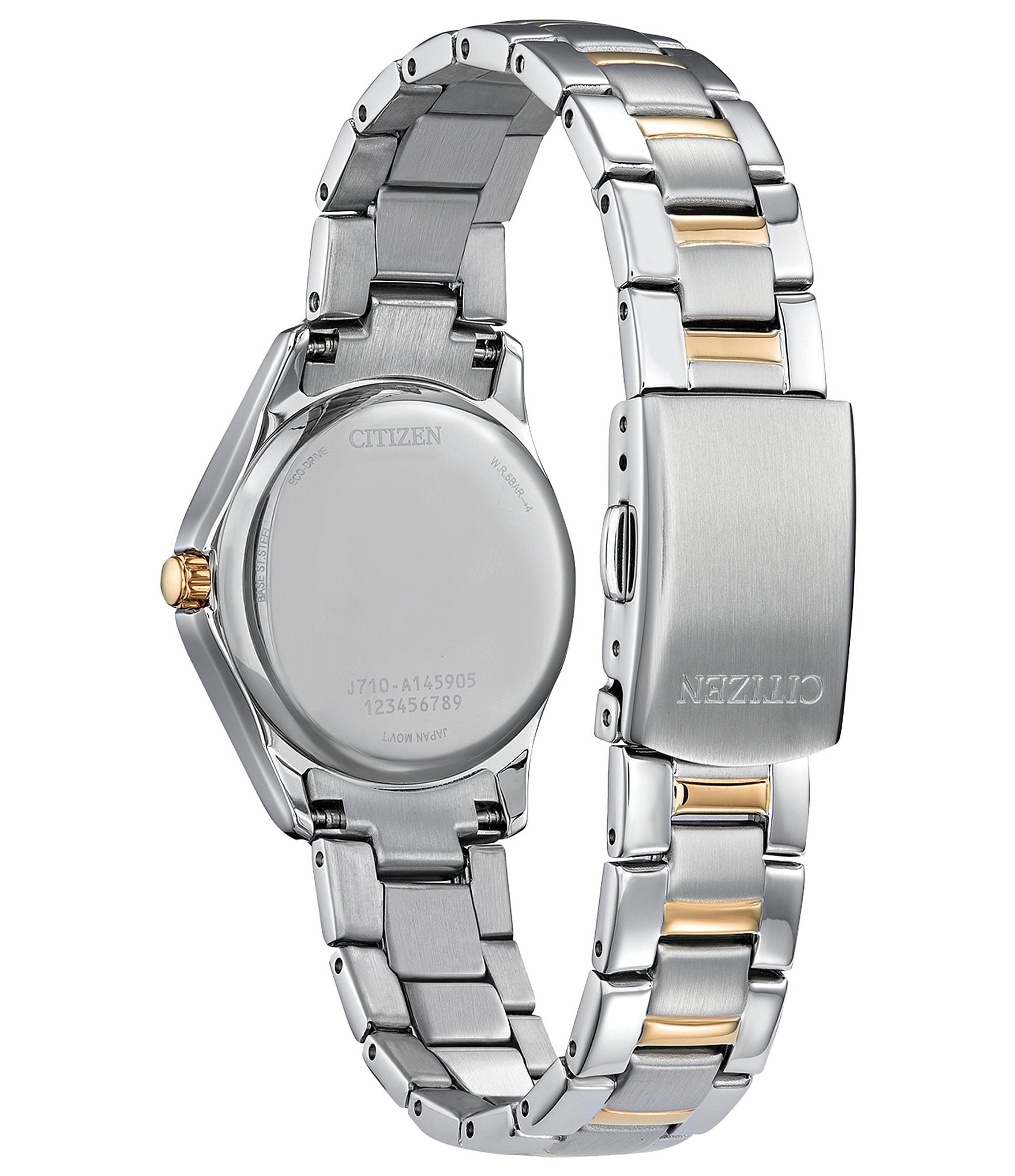 Citizen Women's Crystal Three Hand Two Tone Stainless Steel Bracelet Watch