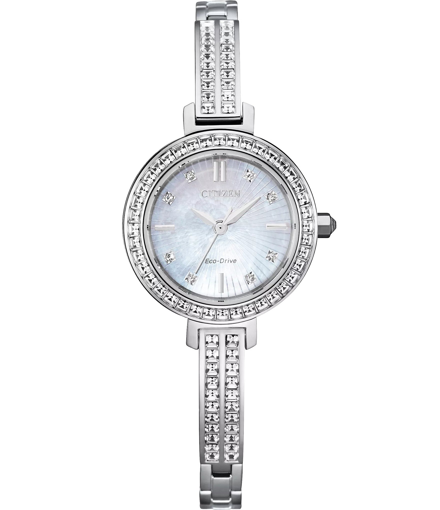 Citizen Women's Silhouette Crystal Three Hand Stainless Steel Petite Bracelet Watch