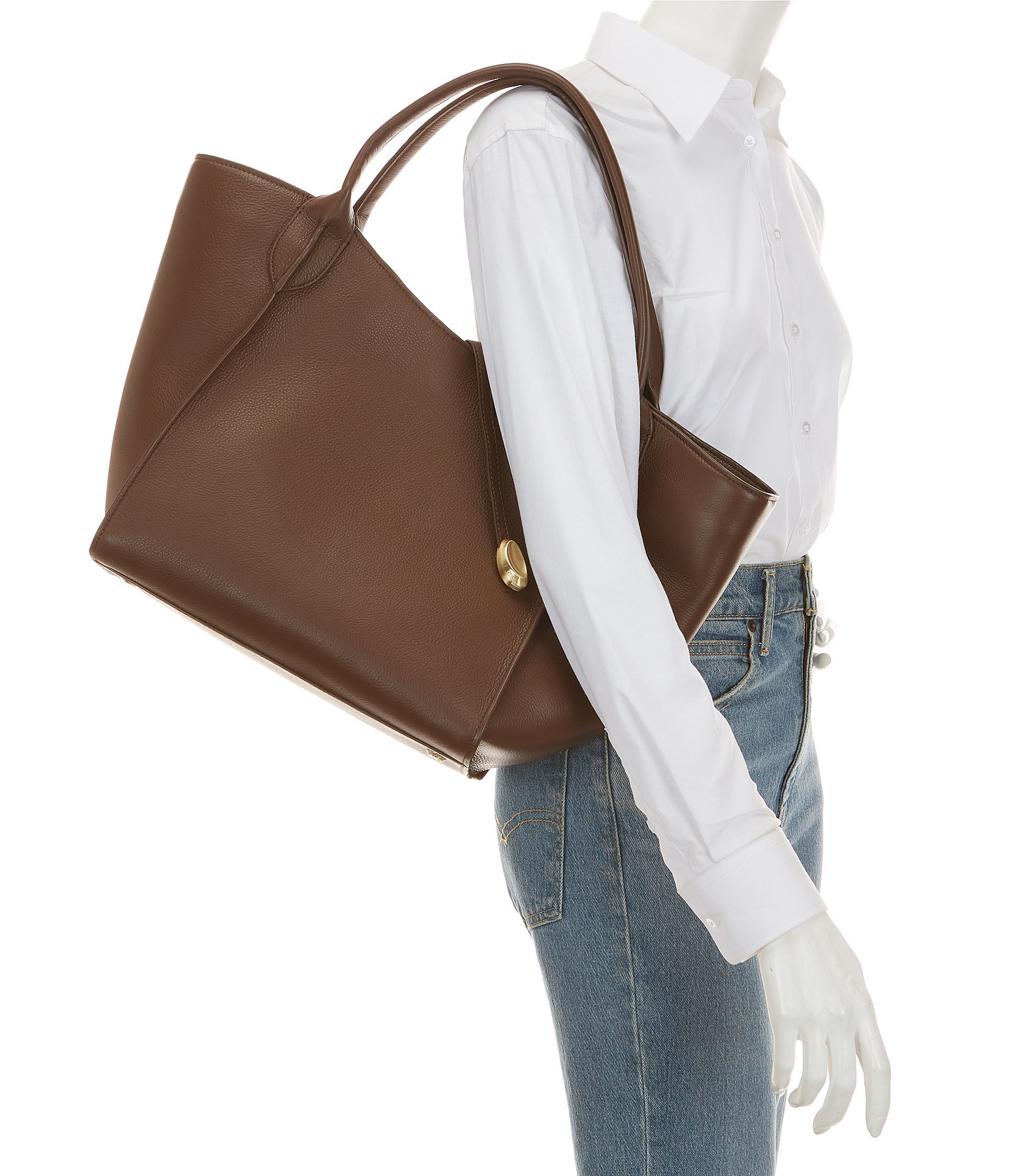 CITRINE Elsa Wedge Leather Tote Bag
