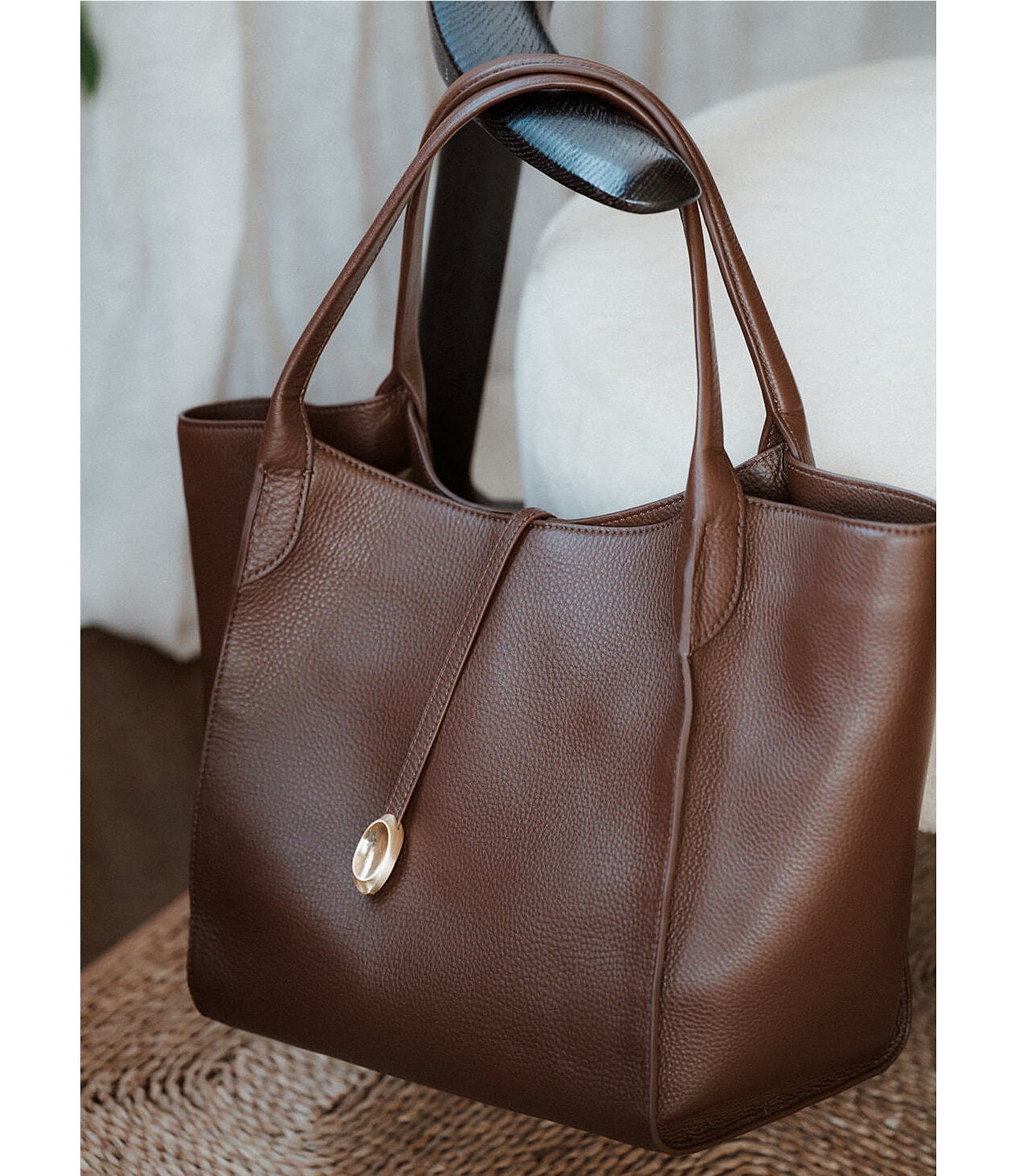 CITRINE Elsa Wedge Leather Tote Bag