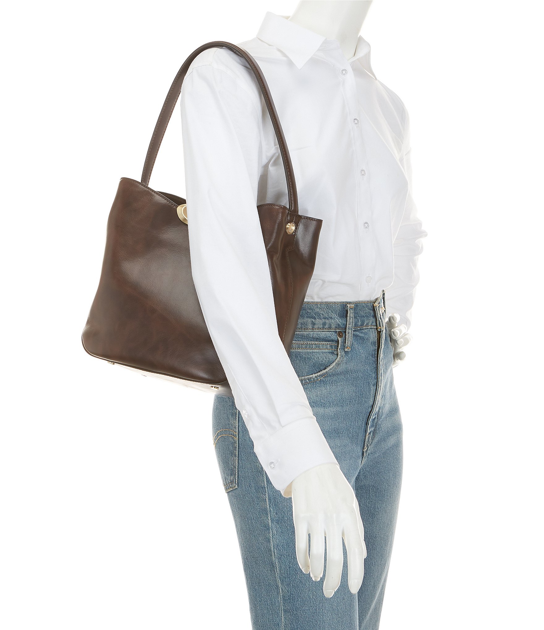 CITRINE Mae Small Leather Bucket Bag