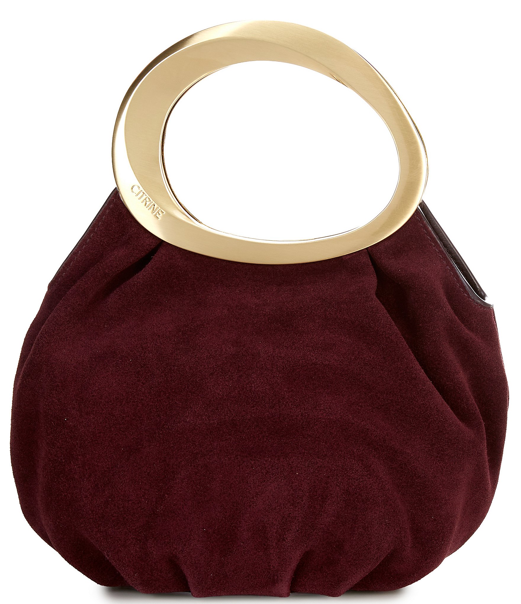 CITRINE Magnolia Suede Top Handle Slouchy Mini Bag