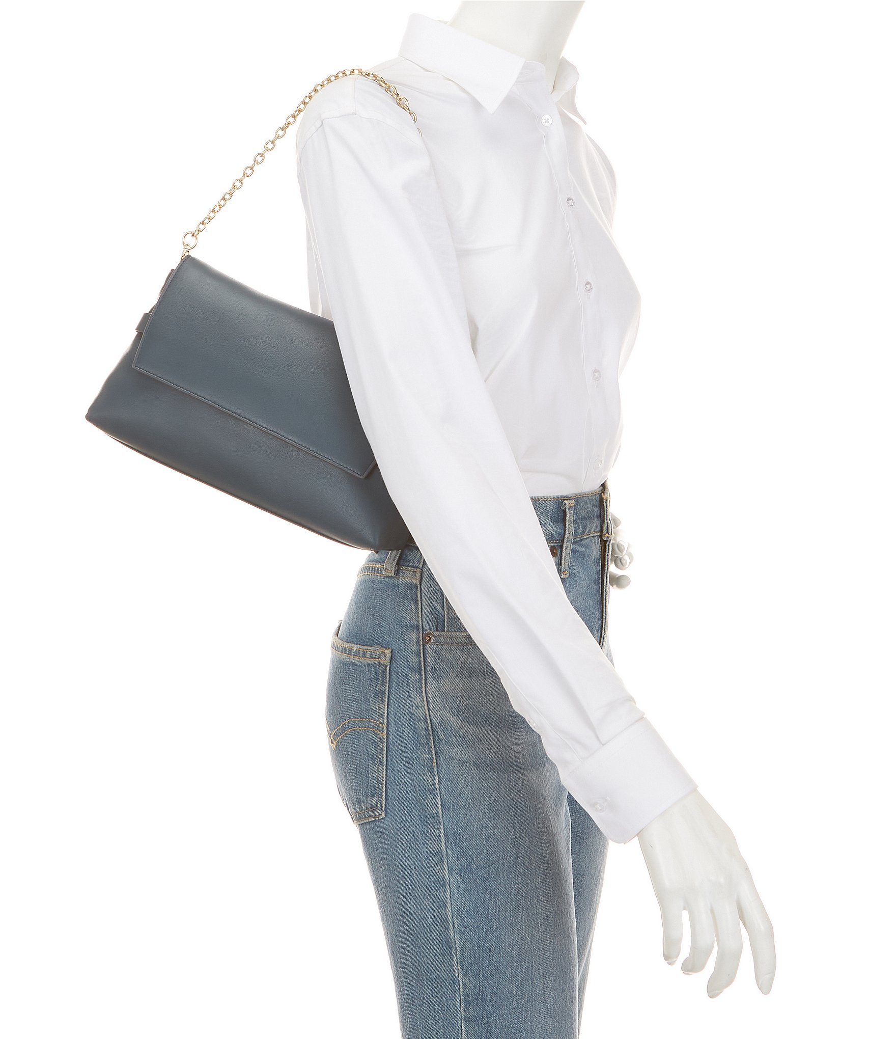 CITRINE Nicole Medium Flapover Chain Clutch Shoulder Bag