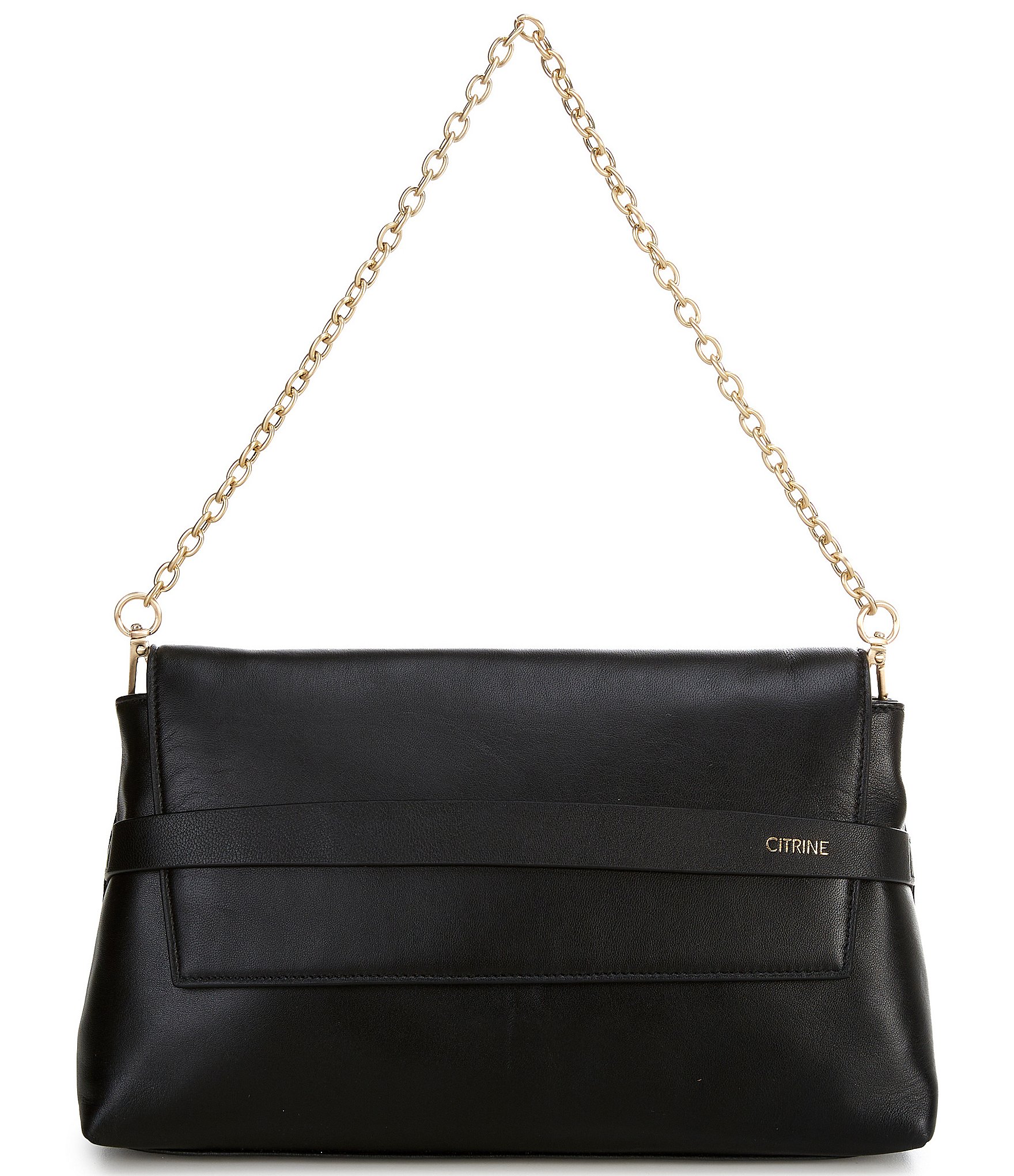 CITRINE Nicole Medium Flapover Chain Clutch Shoulder Bag
