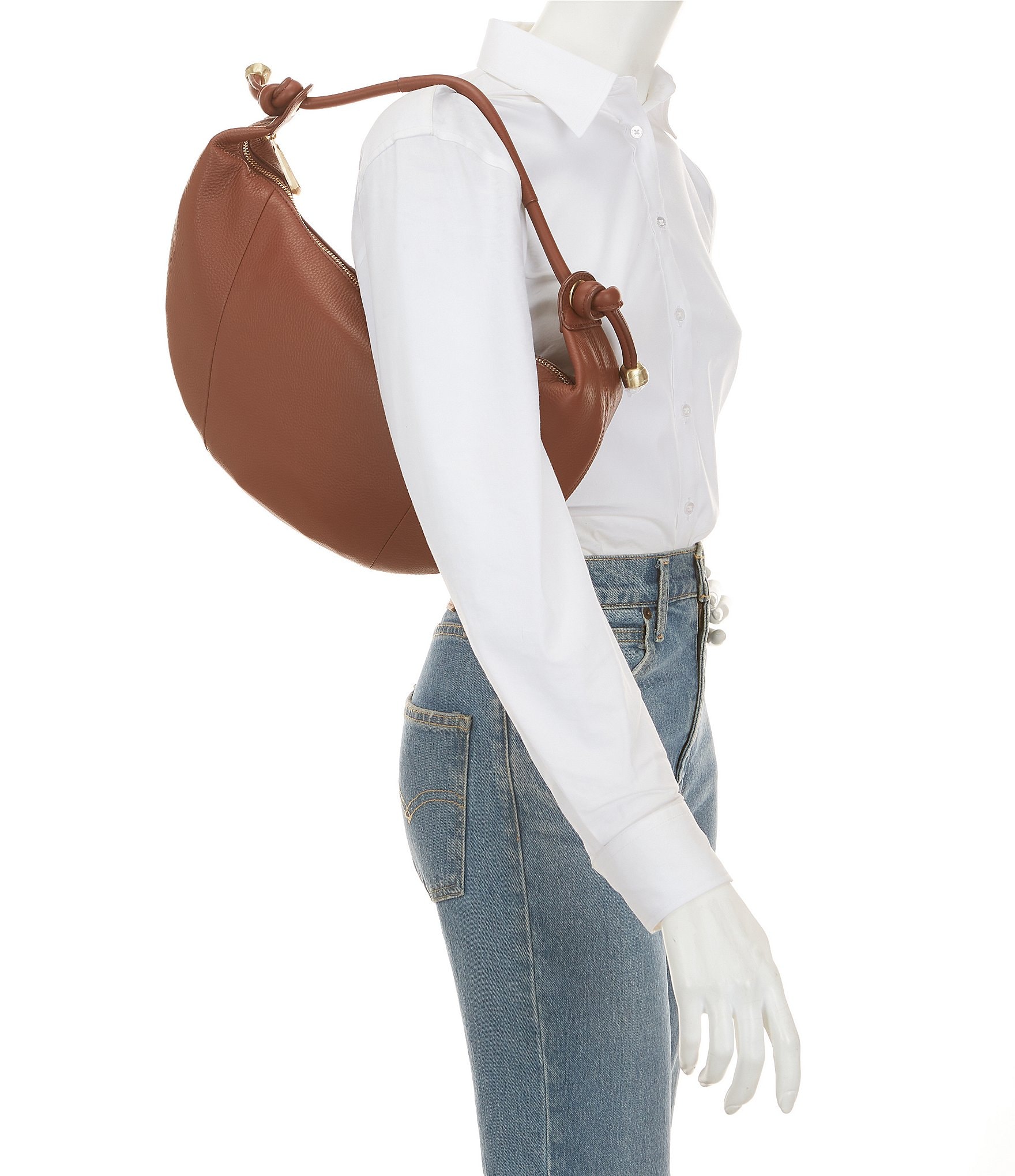CITRINE Phoenix Suede Medium Hobo Bag