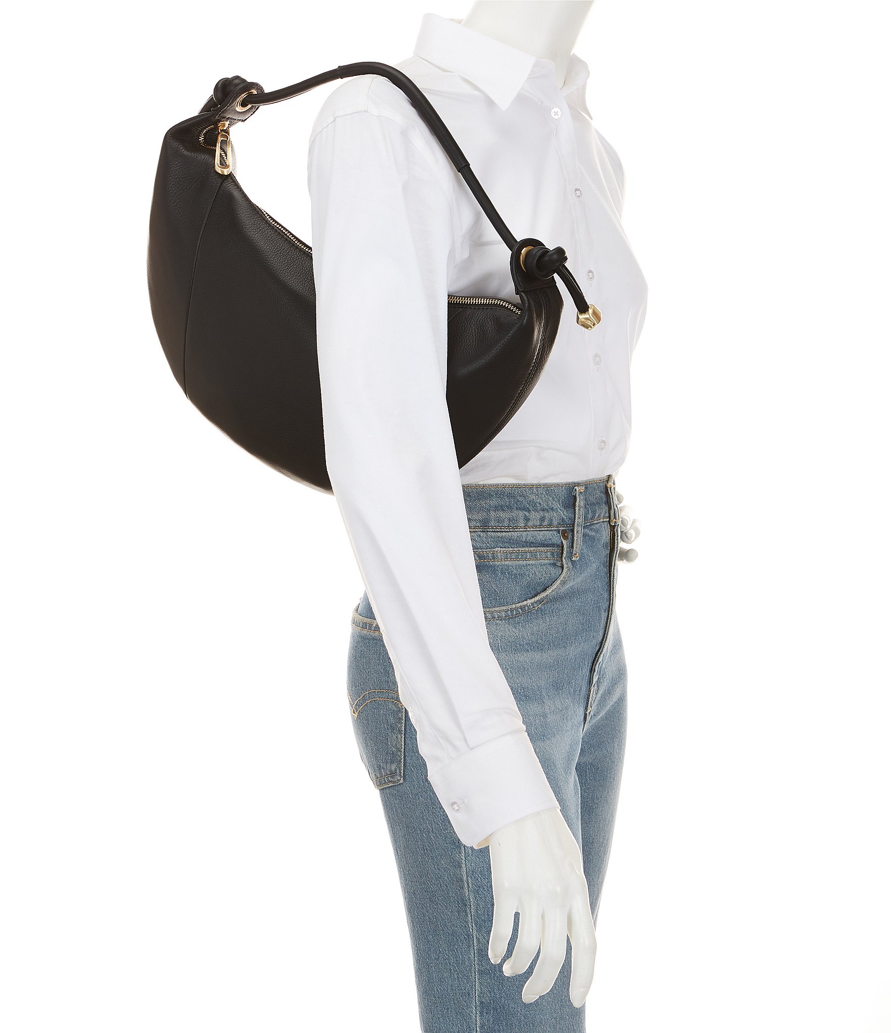 CITRINE Phoenix Leather Medium Hobo Bag