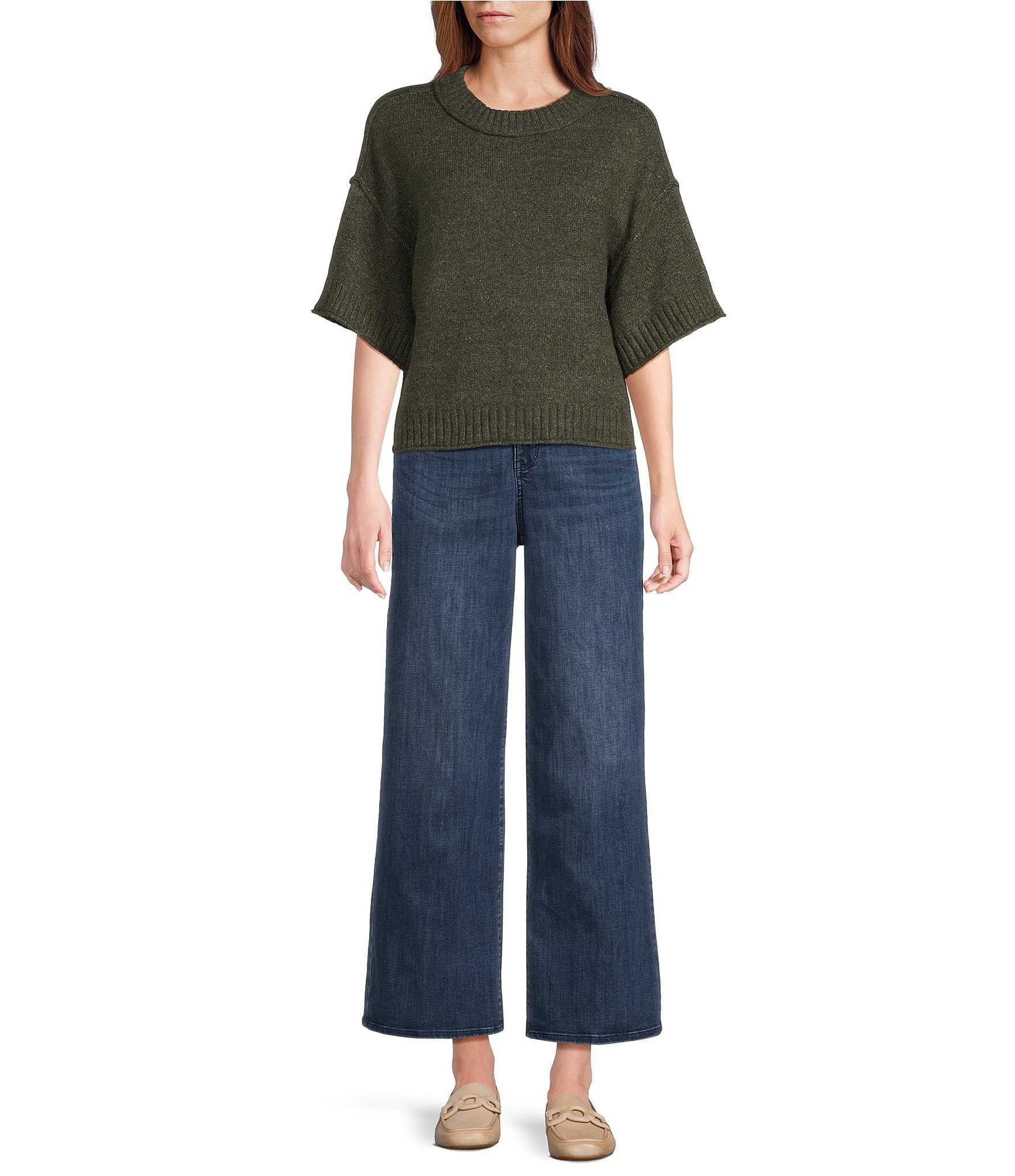 City Blues Broome Crew Neck Short Sleeve Cropped Sweater