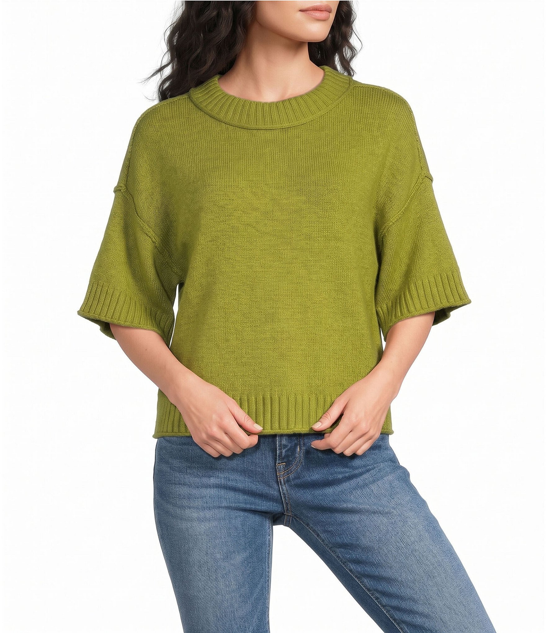City Blues Broome Crew Neck Short Sleeve Cropped Sweater