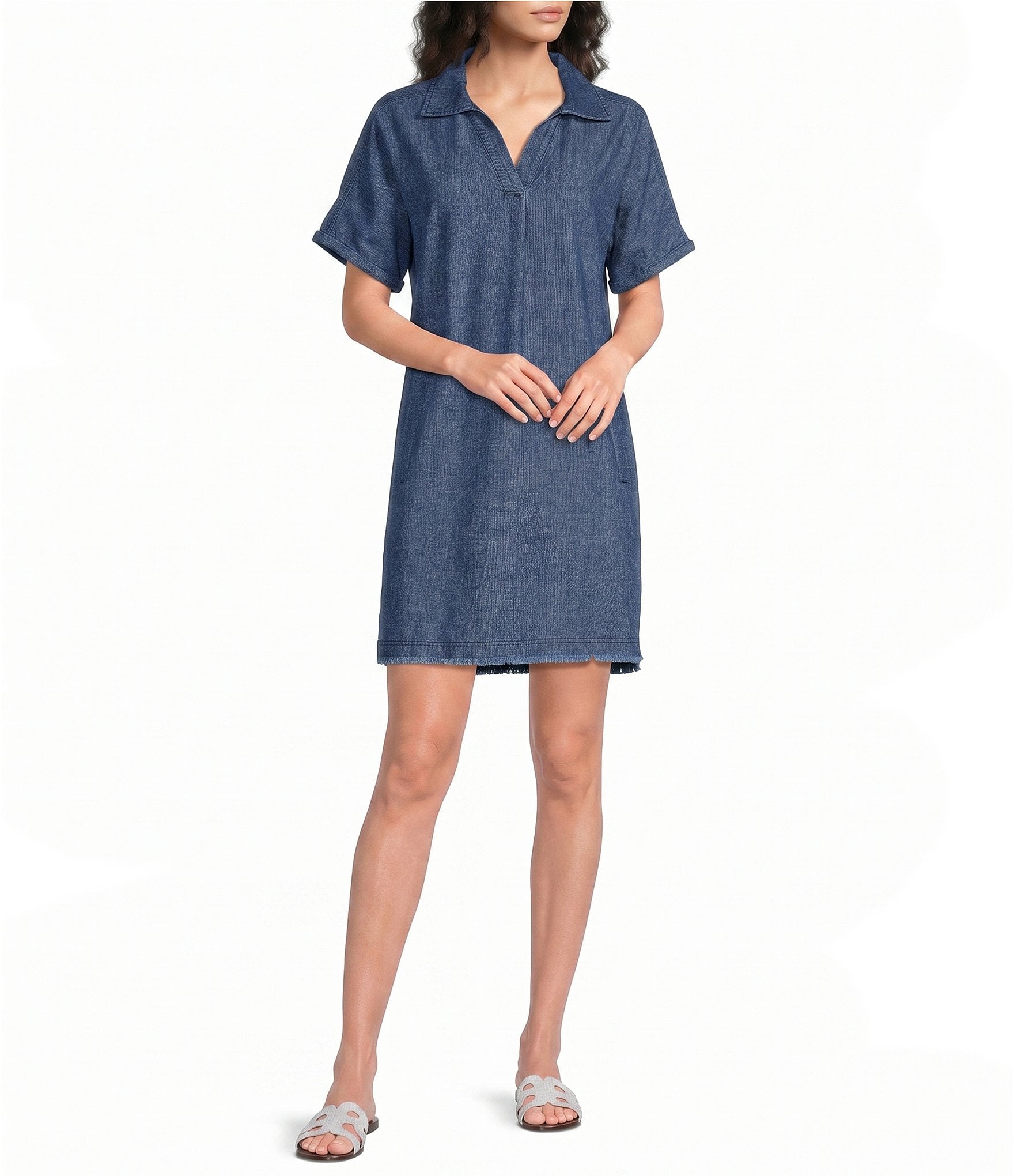 white christmas dresses Later Babes Embellished Denim Mini Dress – VICI main image 1