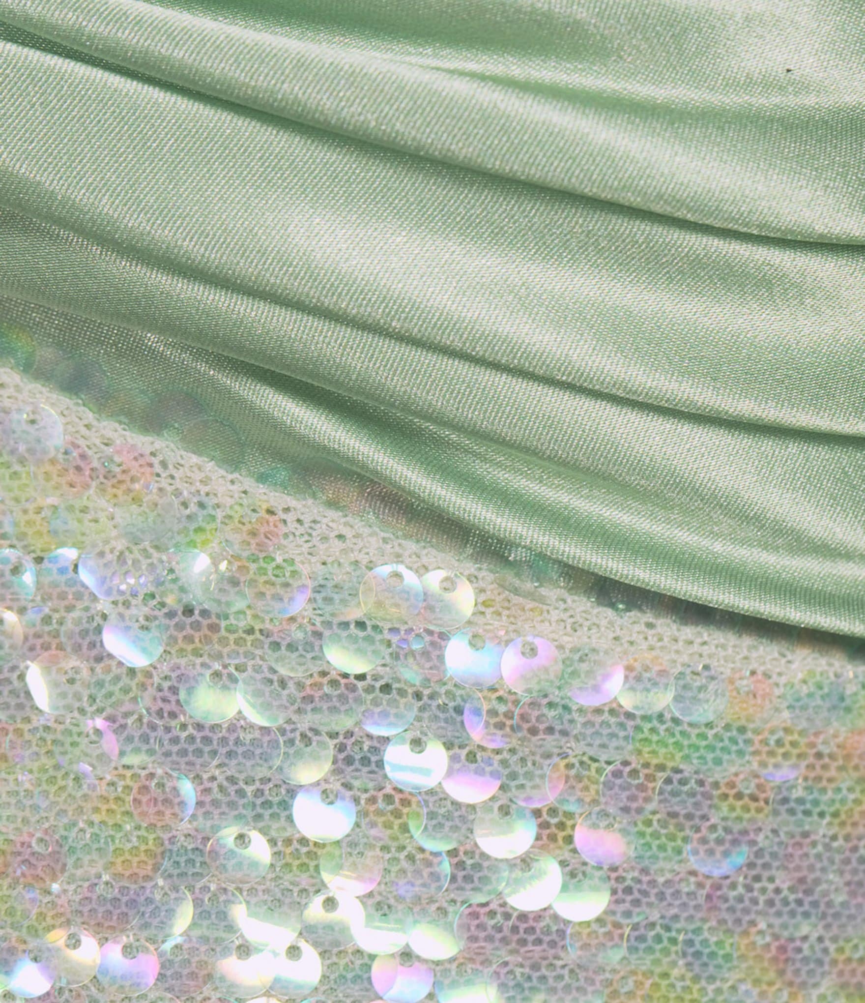 City Vibe Floral Printed Sequin Mesh Twist Front Bandeau Side Slit Dress