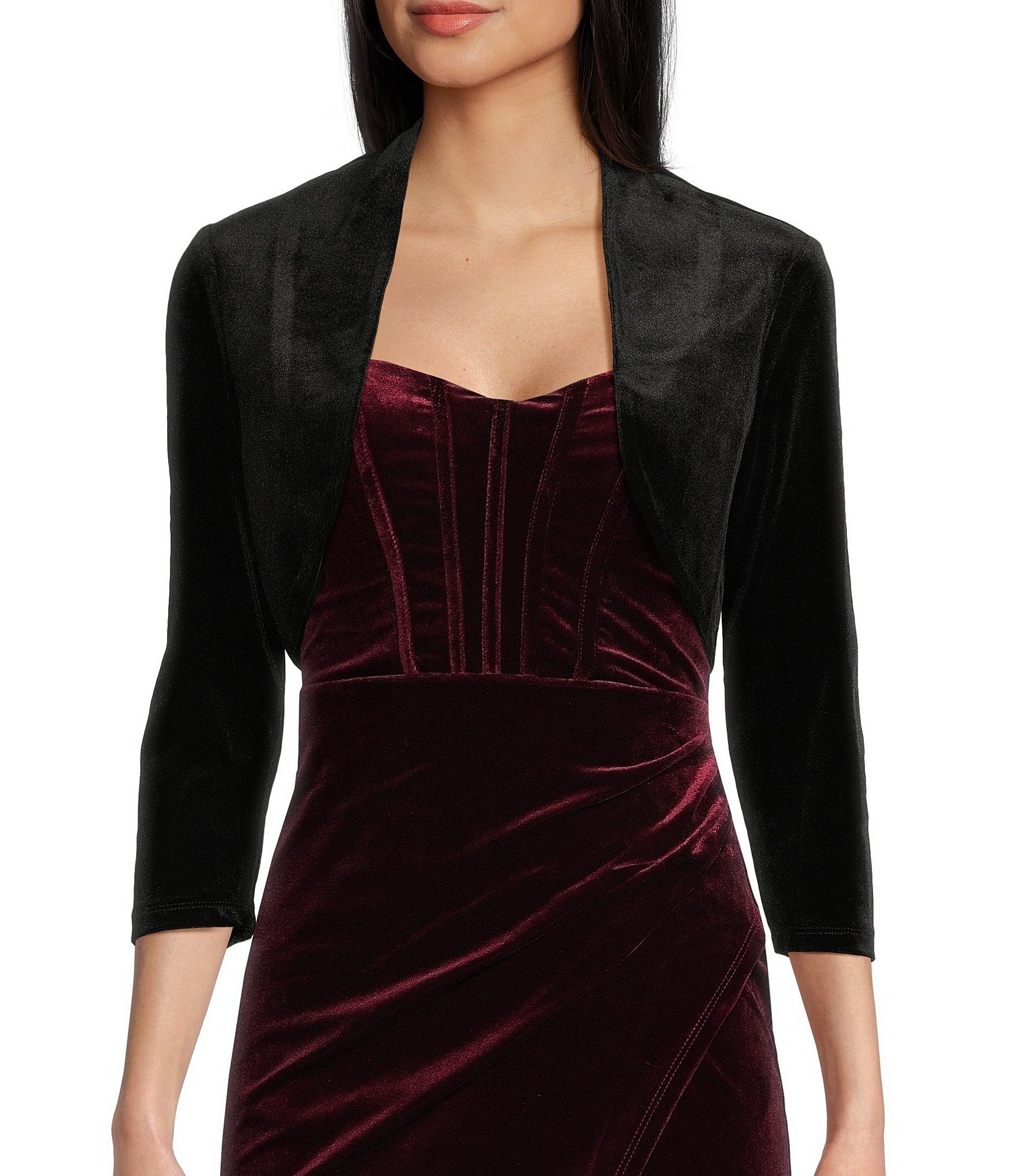 City Vibe Velvet 3/4 Sleeve Coverup | Dillard's