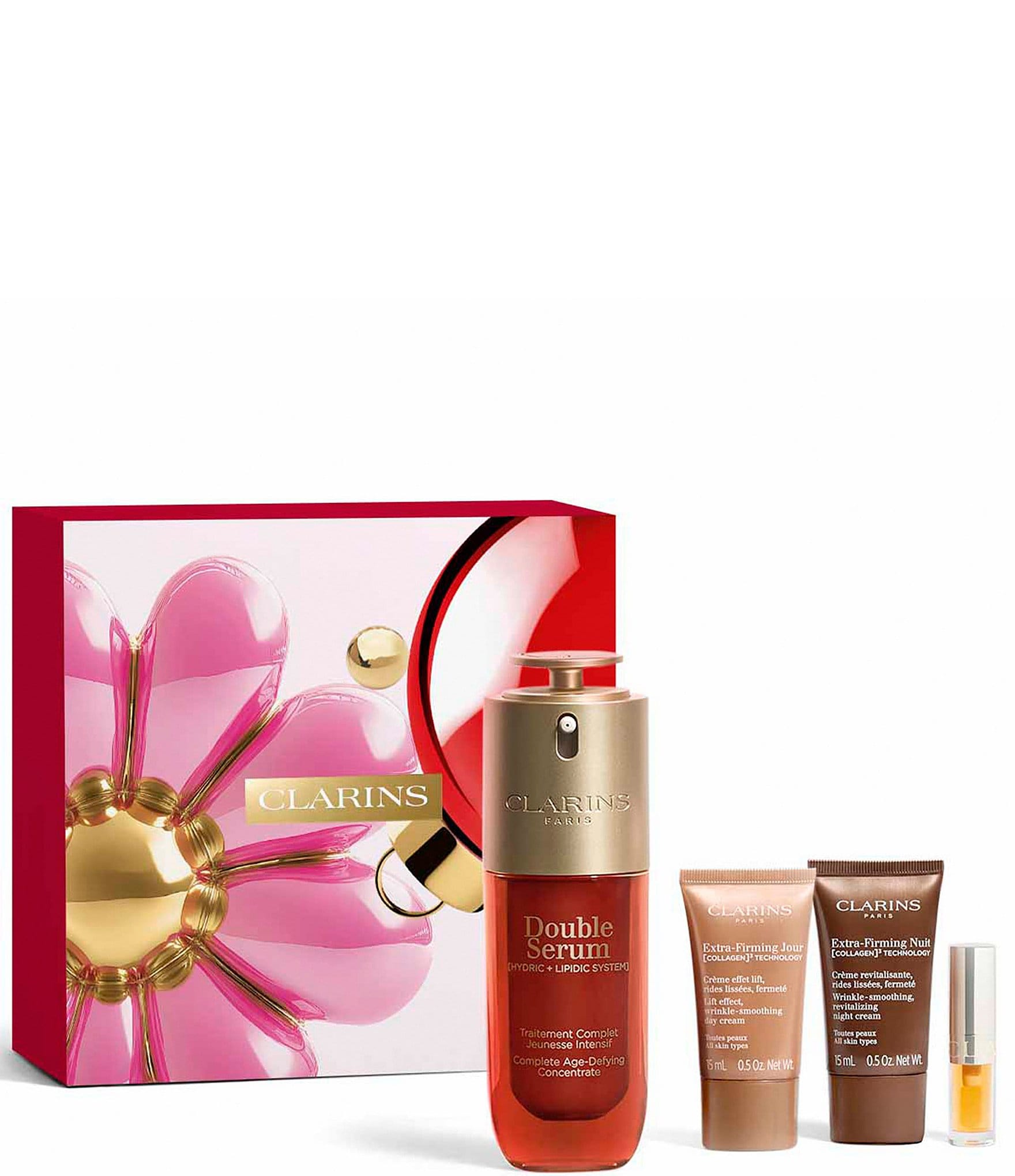 Clarins Double Serum & Extra-Firming Anti-Aging Skincare Holiday Gift Set