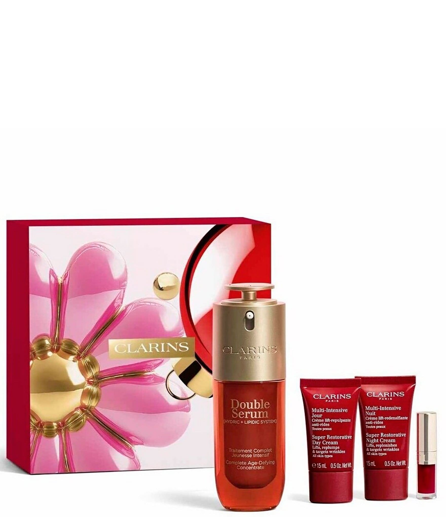 Clarins Double Serum & Super Restorative Anti-Aging Skincare Gift Set