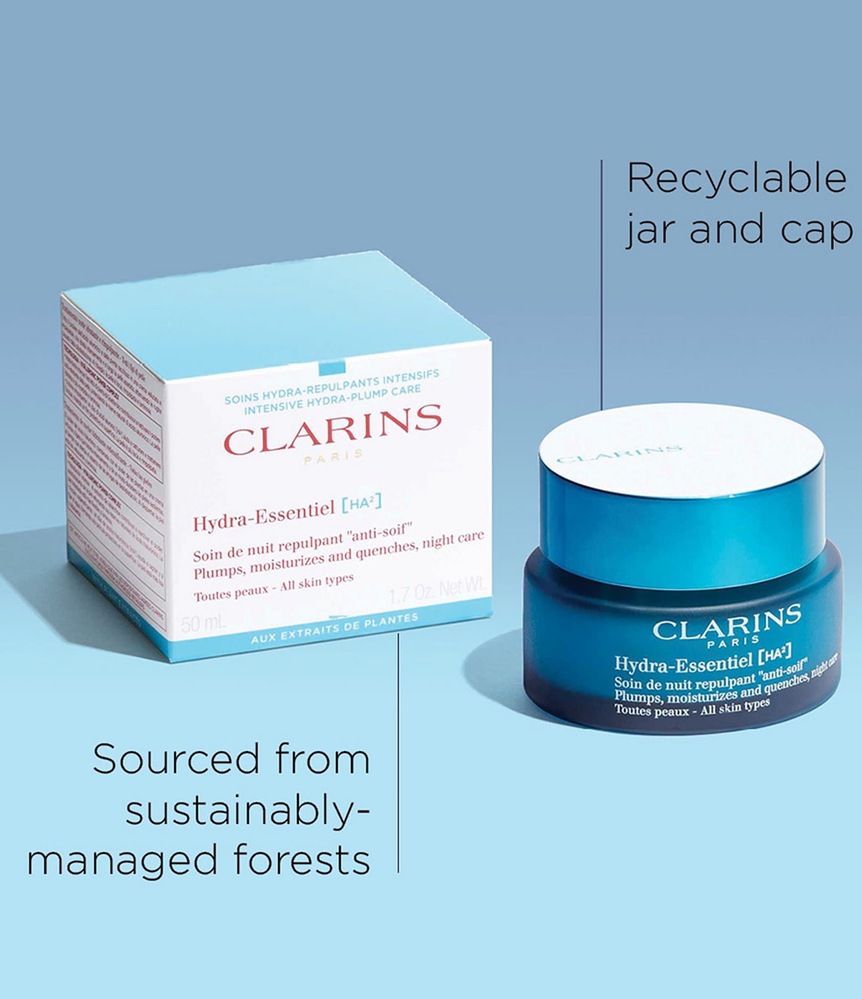 Clarins Hydra-Essentiel Night Moisturizer with Double Hyaluronic Acid