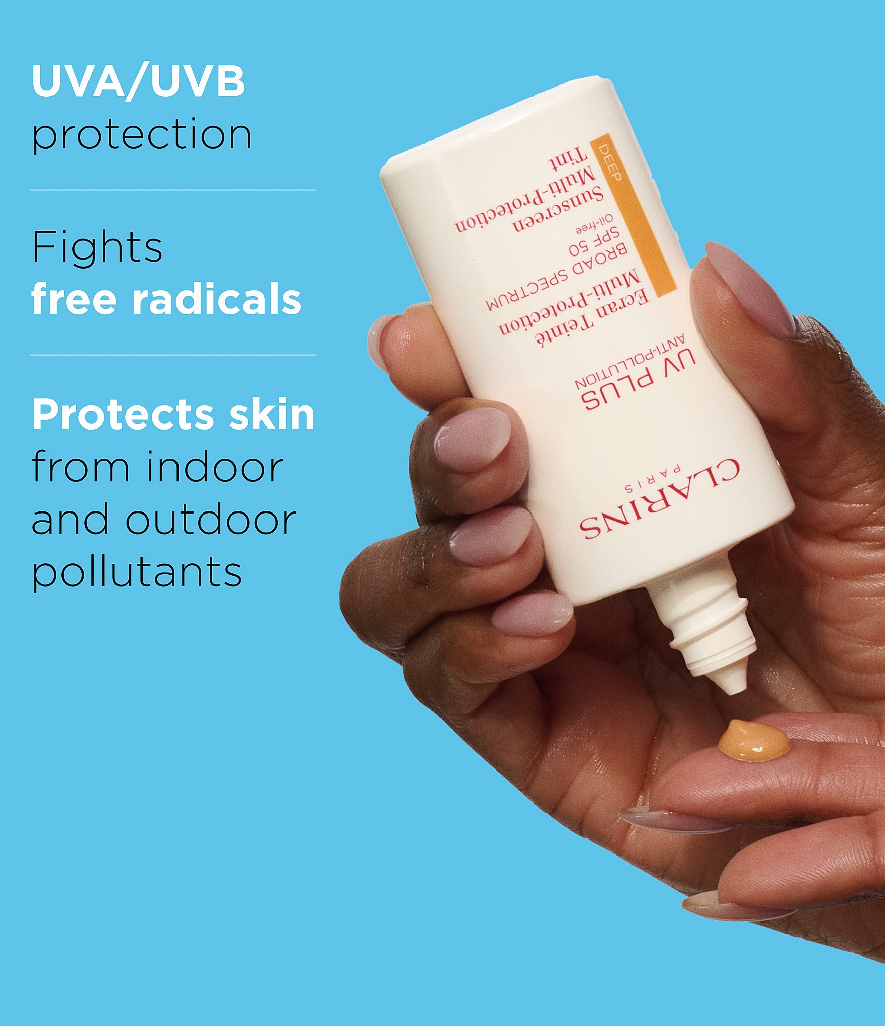 Clarins UV Plus Anti-Pollution Antioxidant Tinted Face Sunscreen SPF 50