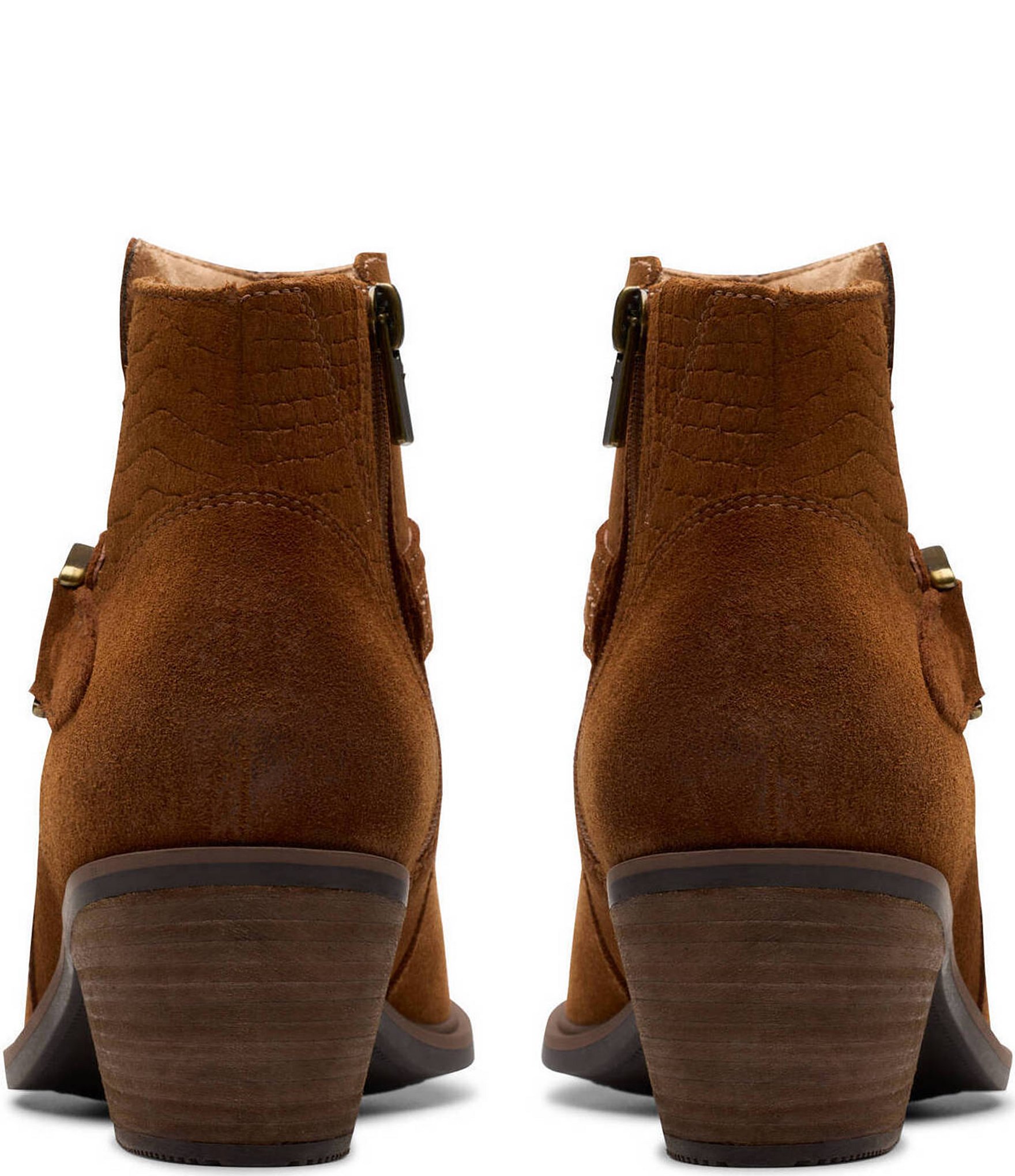 Clarks Artisan Neva Buckle Suede Booties