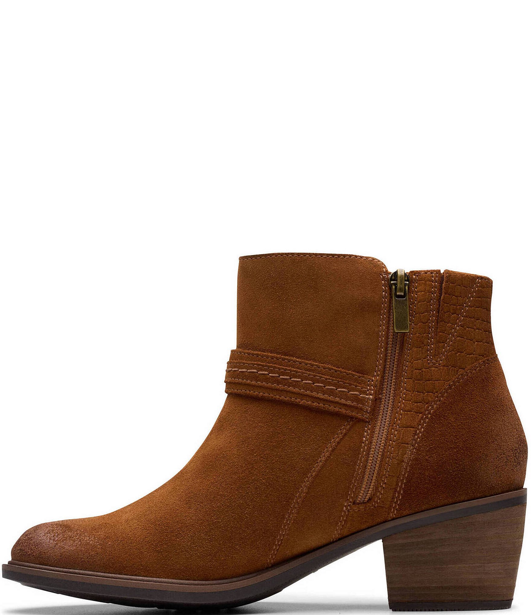 Clarks Artisan Neva Buckle Suede Booties