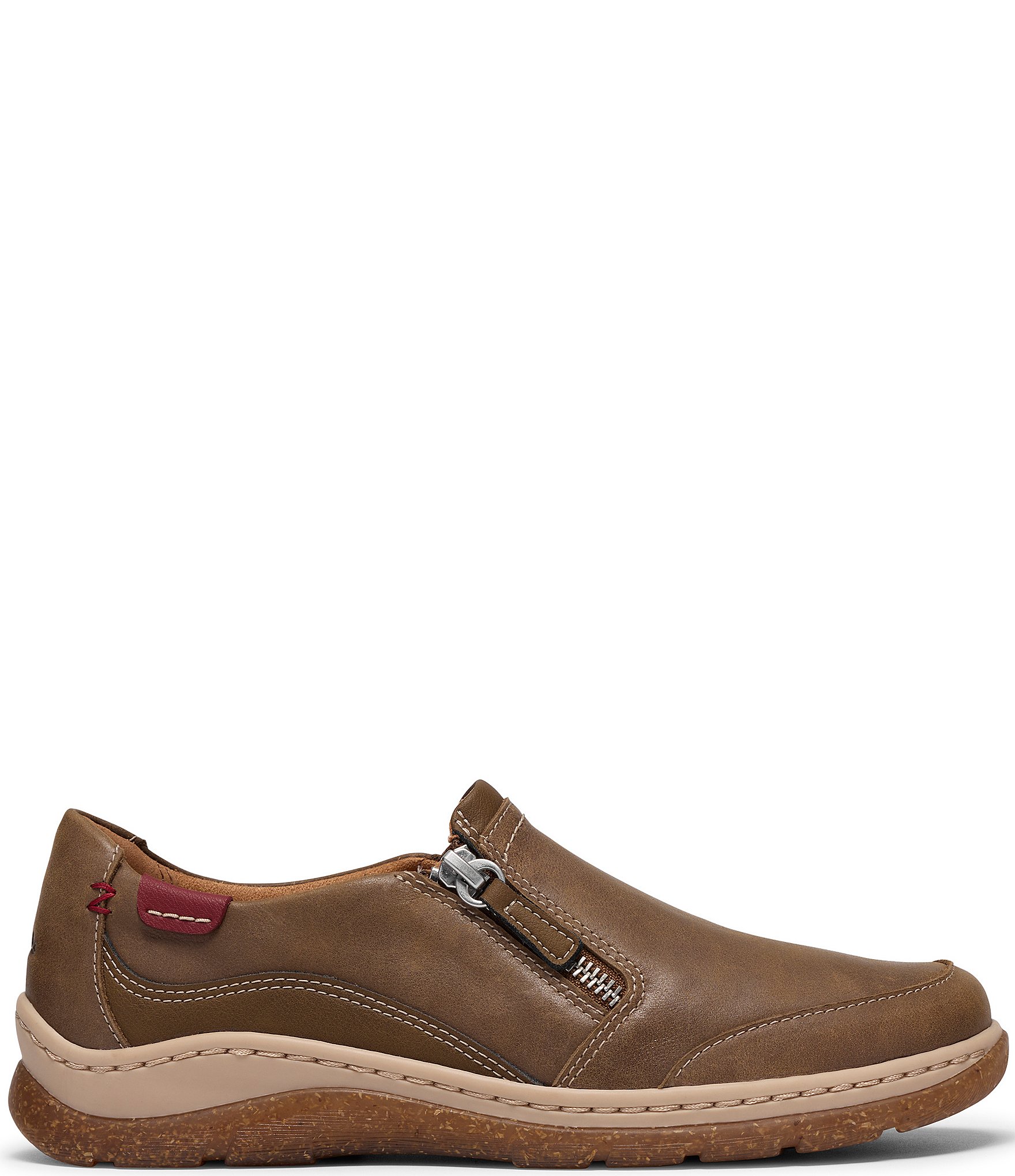 Clarks Artisan Orlene Eve Leather Side Zip Slip Ons