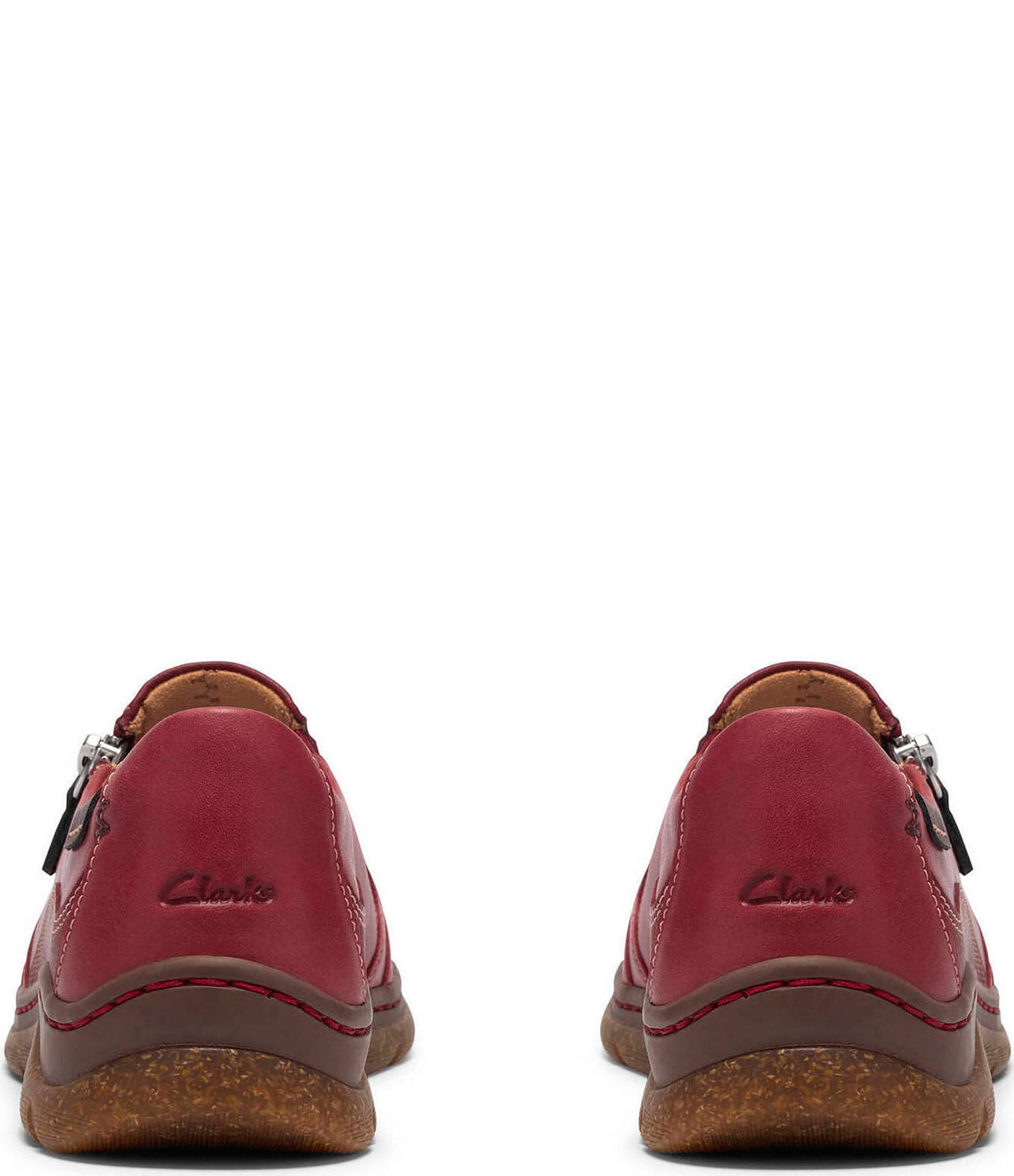Clarks Artisan Orlene Eve Leather Side Zip Slip Ons