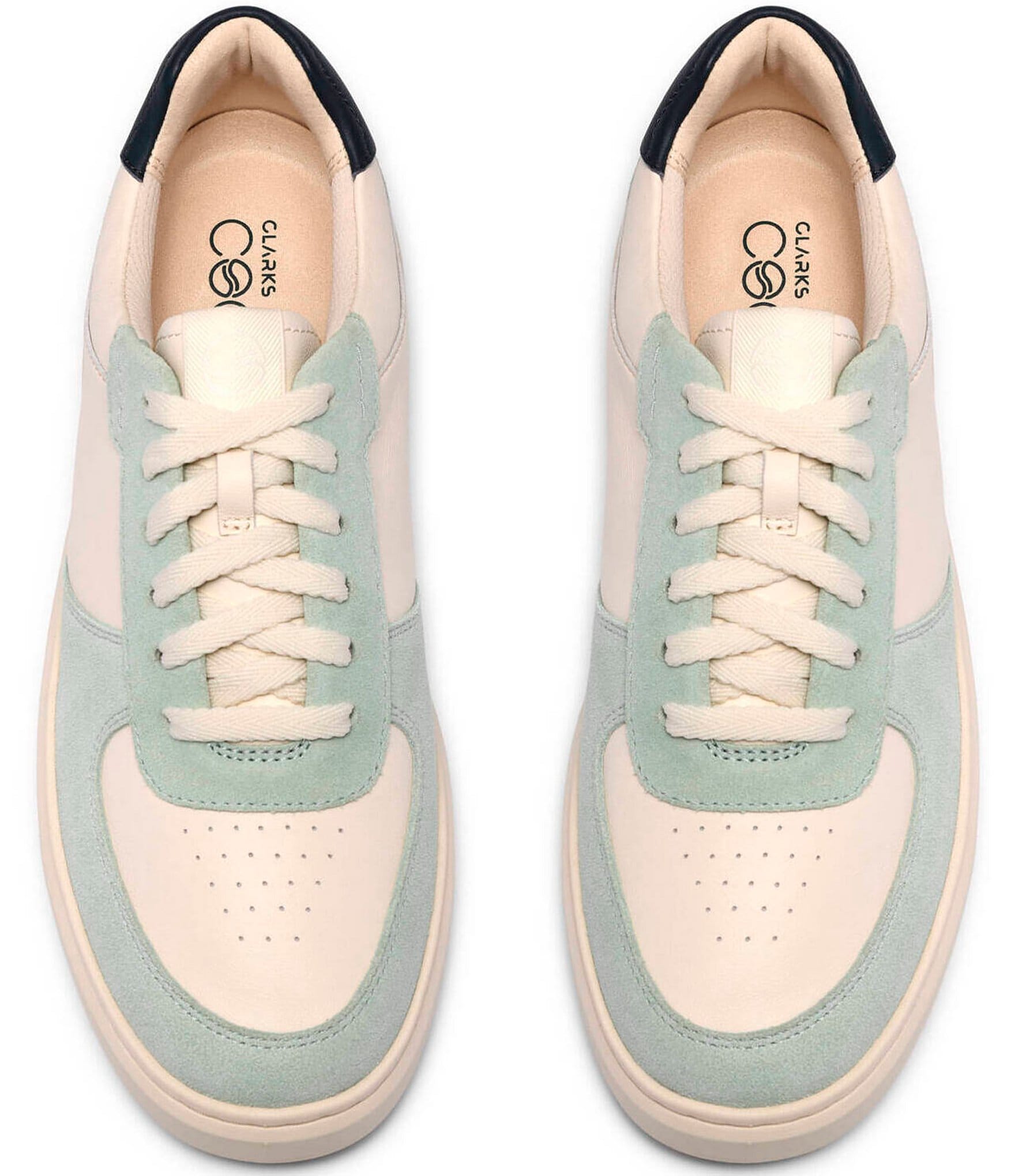 Clarks Code C Court Suede and Leather Lace Up Sneakers