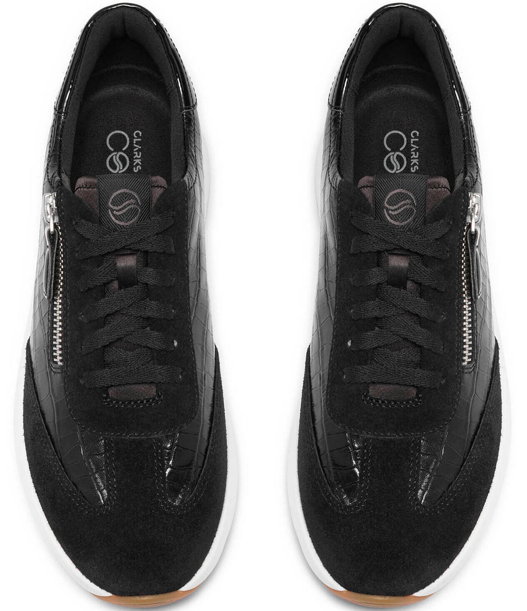 Clarks Code R Run Crocodile Embossed Leather Sneakers