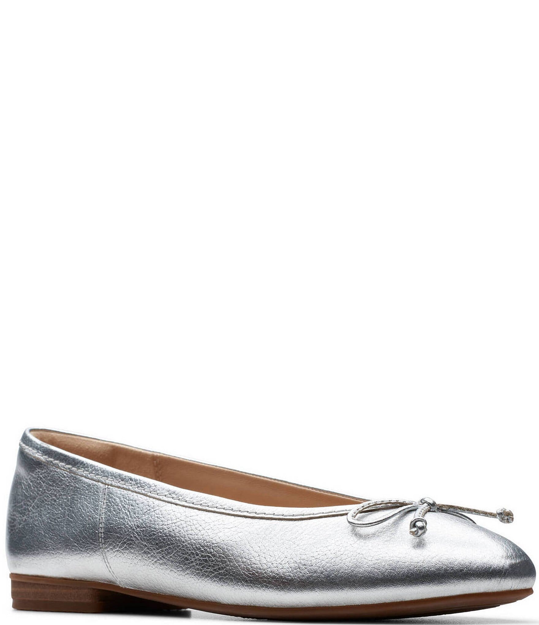 Clarks Signature Fawna Lily Leather Bow Ballet Flats 11